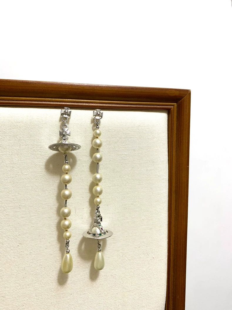 Vivienne Westwood Vivienne Westwood Silver Broken Pearl Earrings Size ONE SIZE - 1 Thumbnail