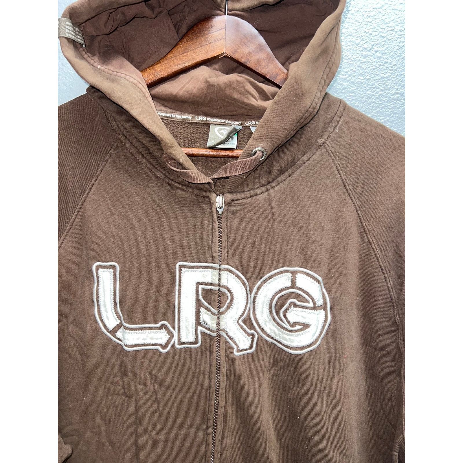 Vintage Y2K LRG Brown Hoodie Full Zip Lifted Research 2000s Size XL Size US XL / EU 56 / 4 - 2 Thumbnail