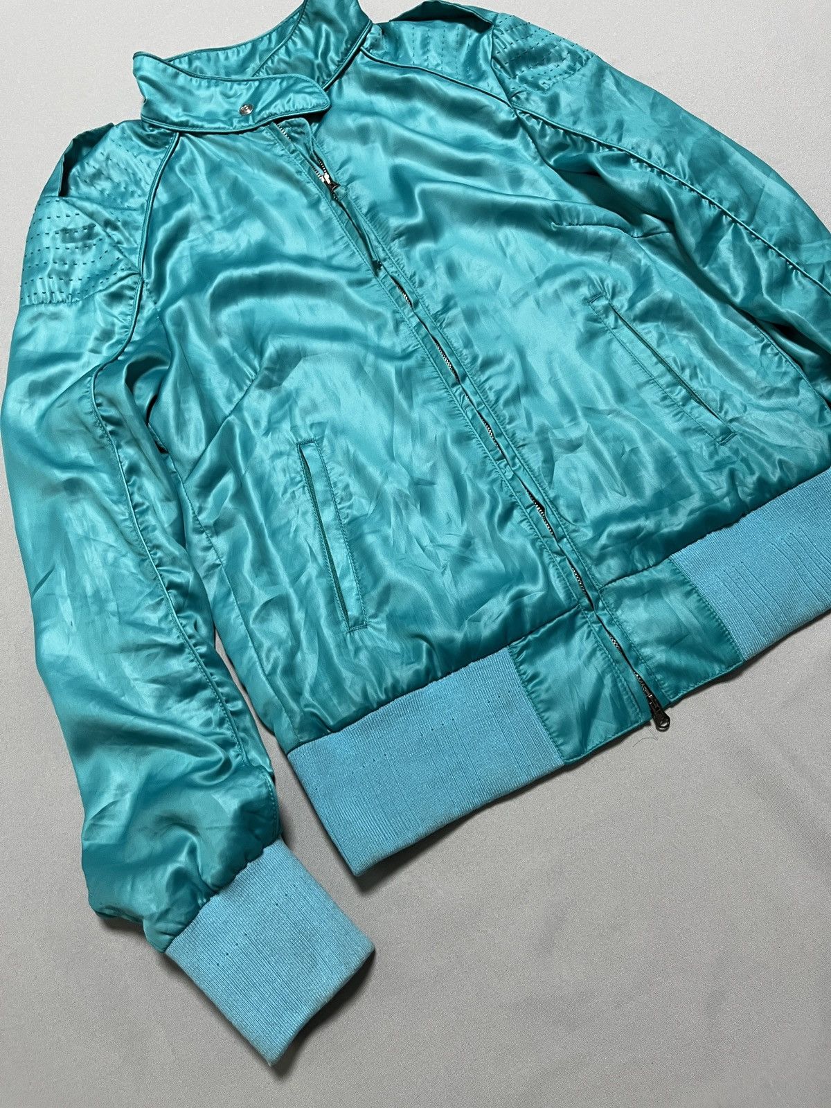 Diesel Diesel Turquoise Liquid Space Super Rare Bomber Jacket Size L / US 10 / IT 46 - 10 Thumbnail