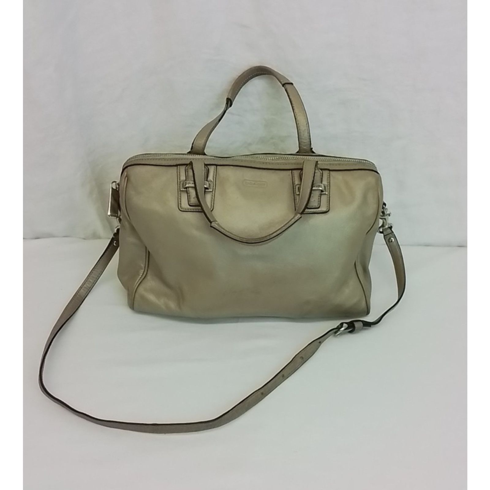 Coach Coach Taylor Handbag Satchel Champagne Silver Crossbody Size ONE SIZE - 3 Thumbnail