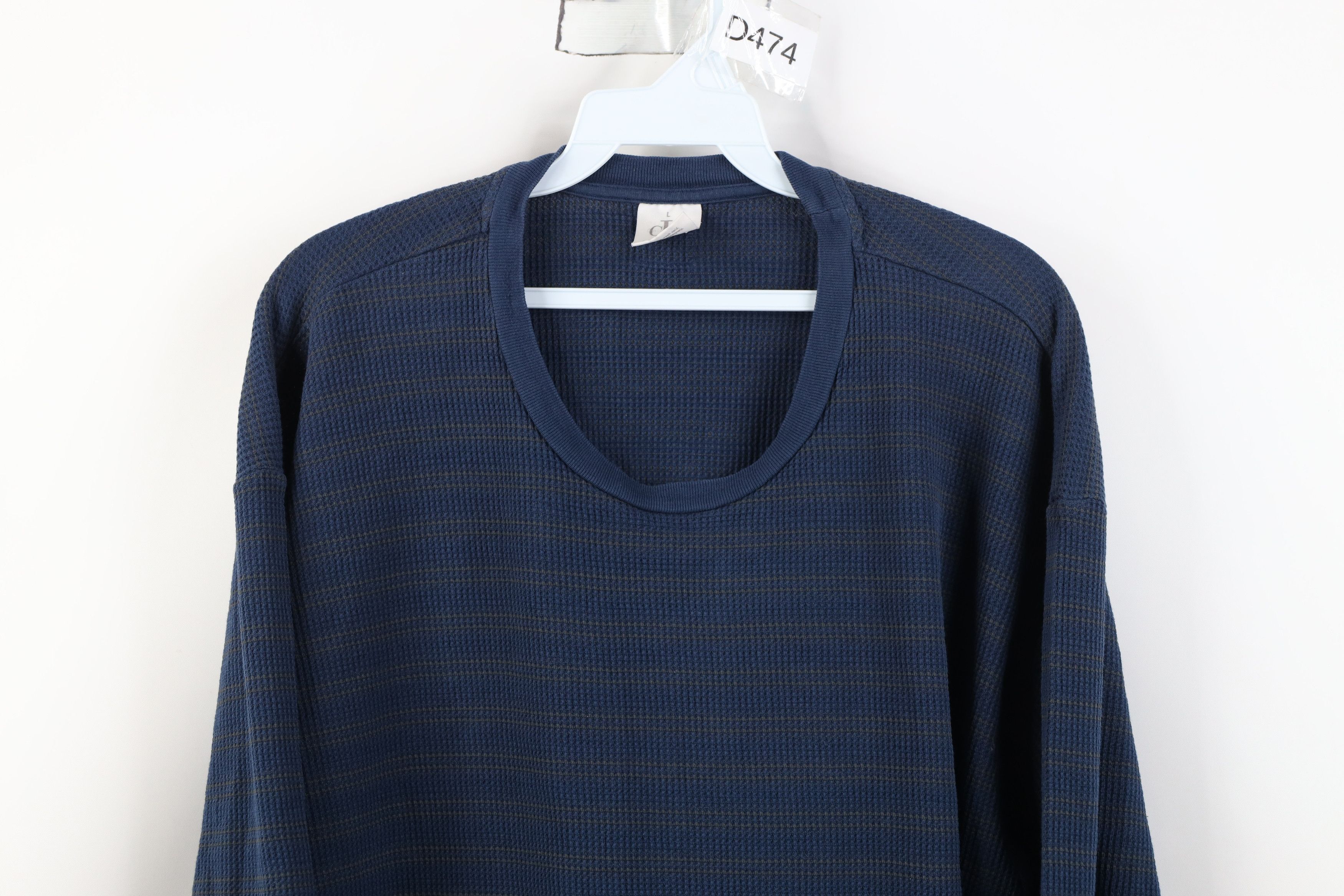 Calvin Klein Vintage 90s Y2K Calvin Klein Waffle Knit Long Sleeve T-Shirt Size US L / EU 52-54 / 3 - 2 Thumbnail