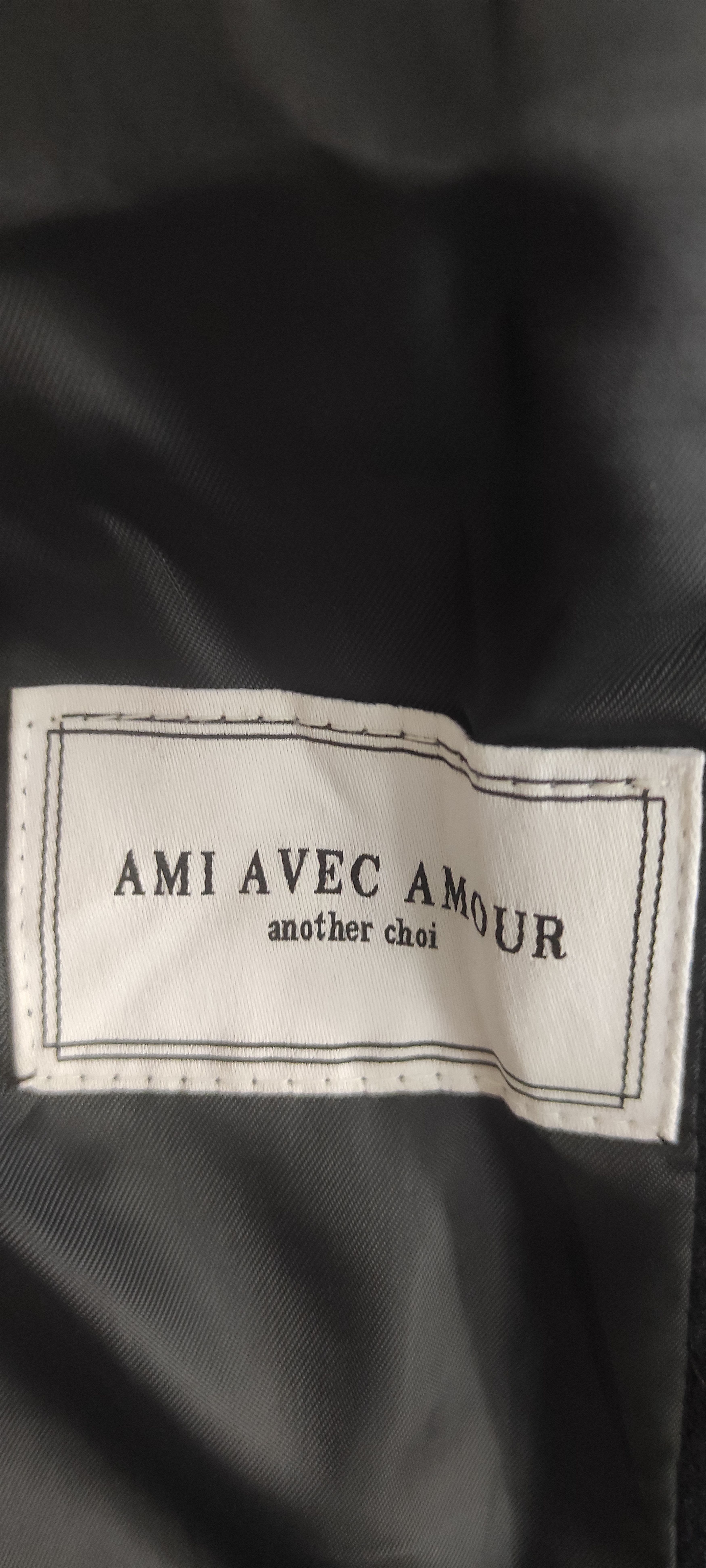 AMI Paris Double-Breasted Wool Mens Coat Navy Blue
