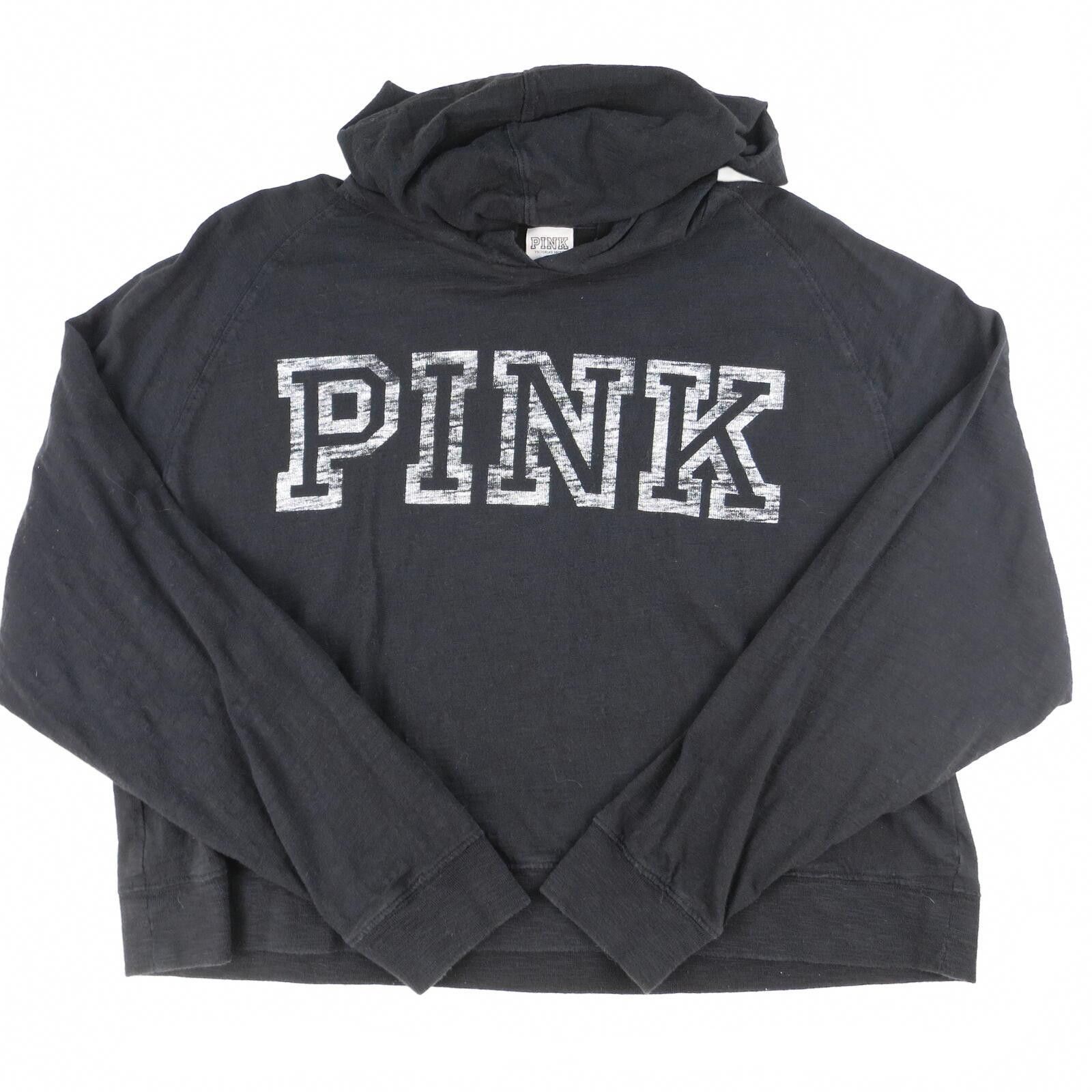 Other Victoria's Secret PINK Cropped Black Hoodie Medium Size M / US 6-8 / IT 42-44 - 1 Thumbnail