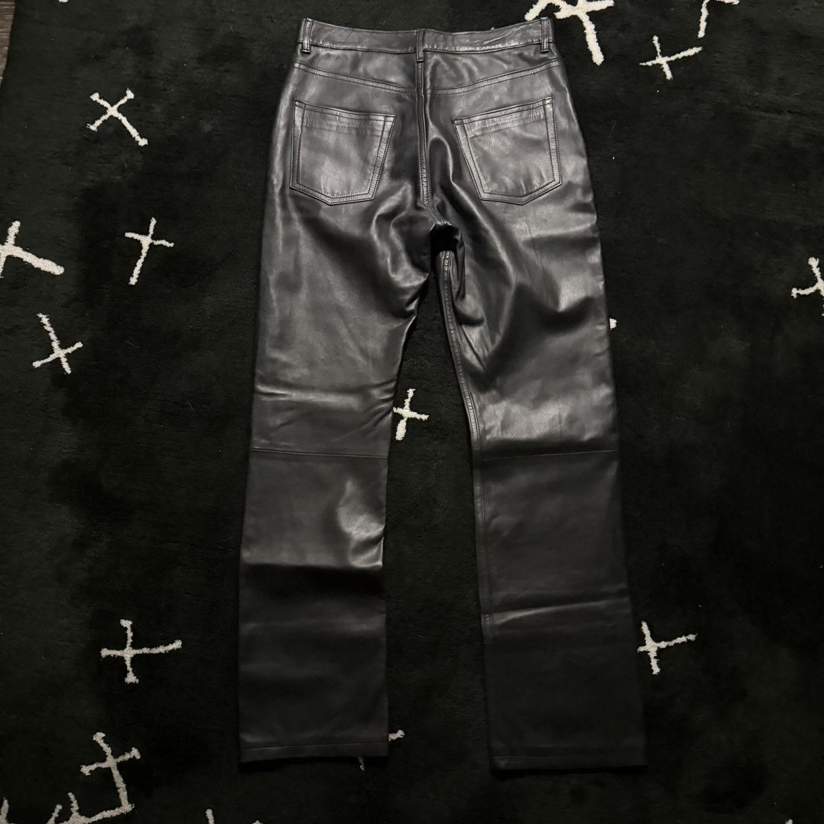 Helmut Lang AW99 - Black Leather Pants Size US 30 / EU 46 - 3 Thumbnail