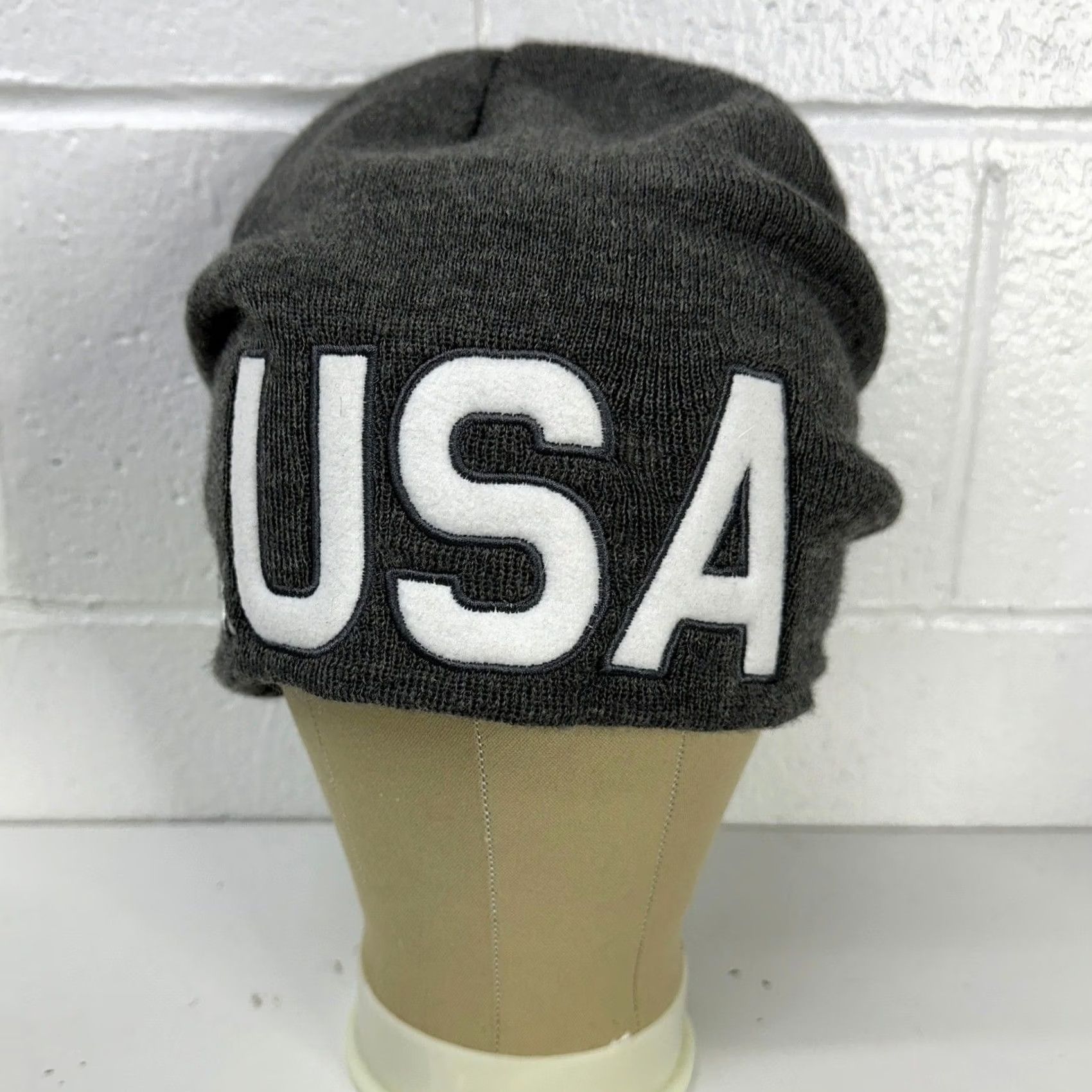 Kappa Kappa Beanie Hat Mens One Size Charcoal USA Embroidered Omini Wool Acrylic Knit Winter Sport / Vintage? No - Classic 6Cento Wabato2 Size ONE SIZE - 4 Thumbnail