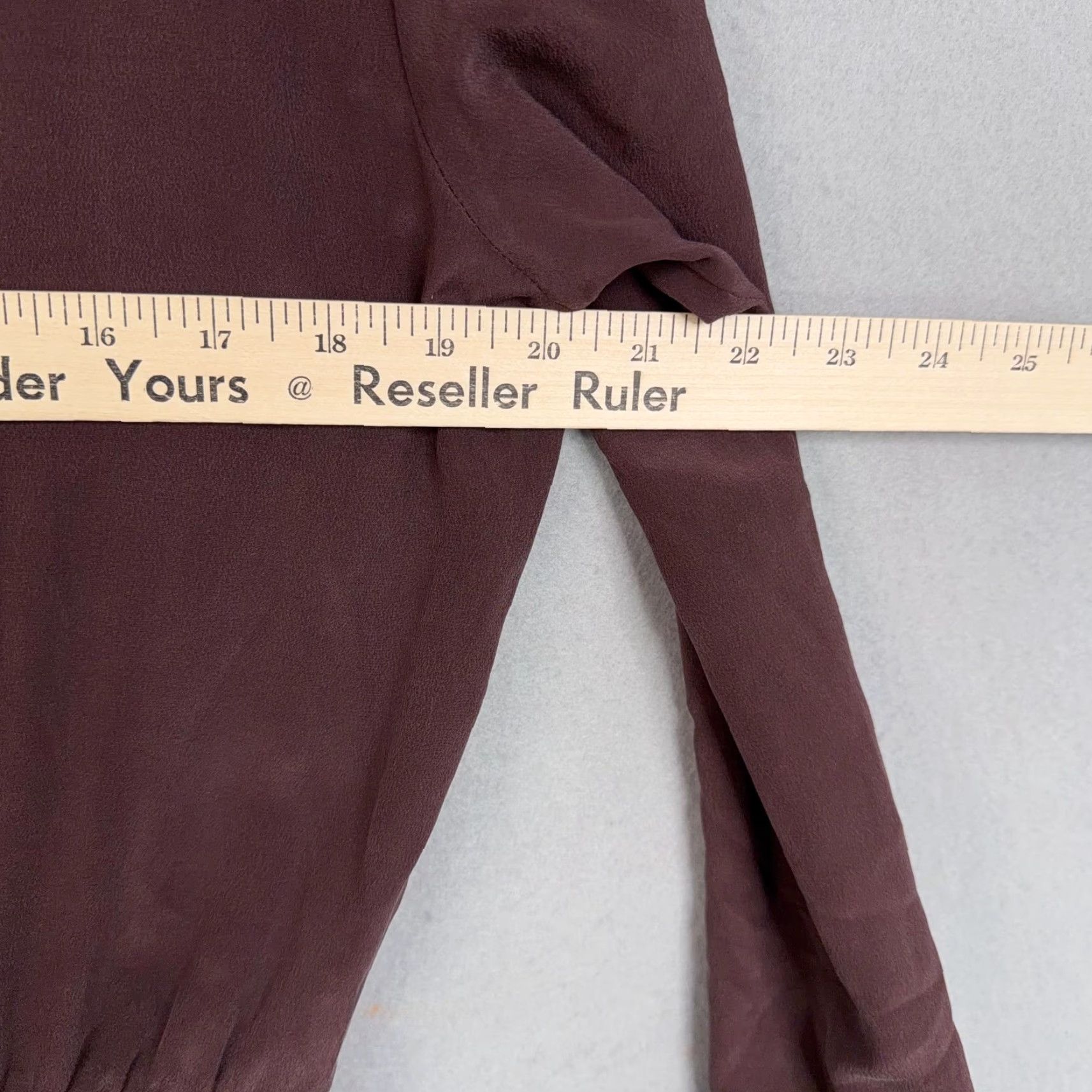 Allsaints AllSaints Dress Shirt Womens 4 Red Burgundy Silk Smocked Mini Button Front Collared Long Sleeve Casual Party/Cocktail Size S / US 4 / IT 40 - 7 Thumbnail