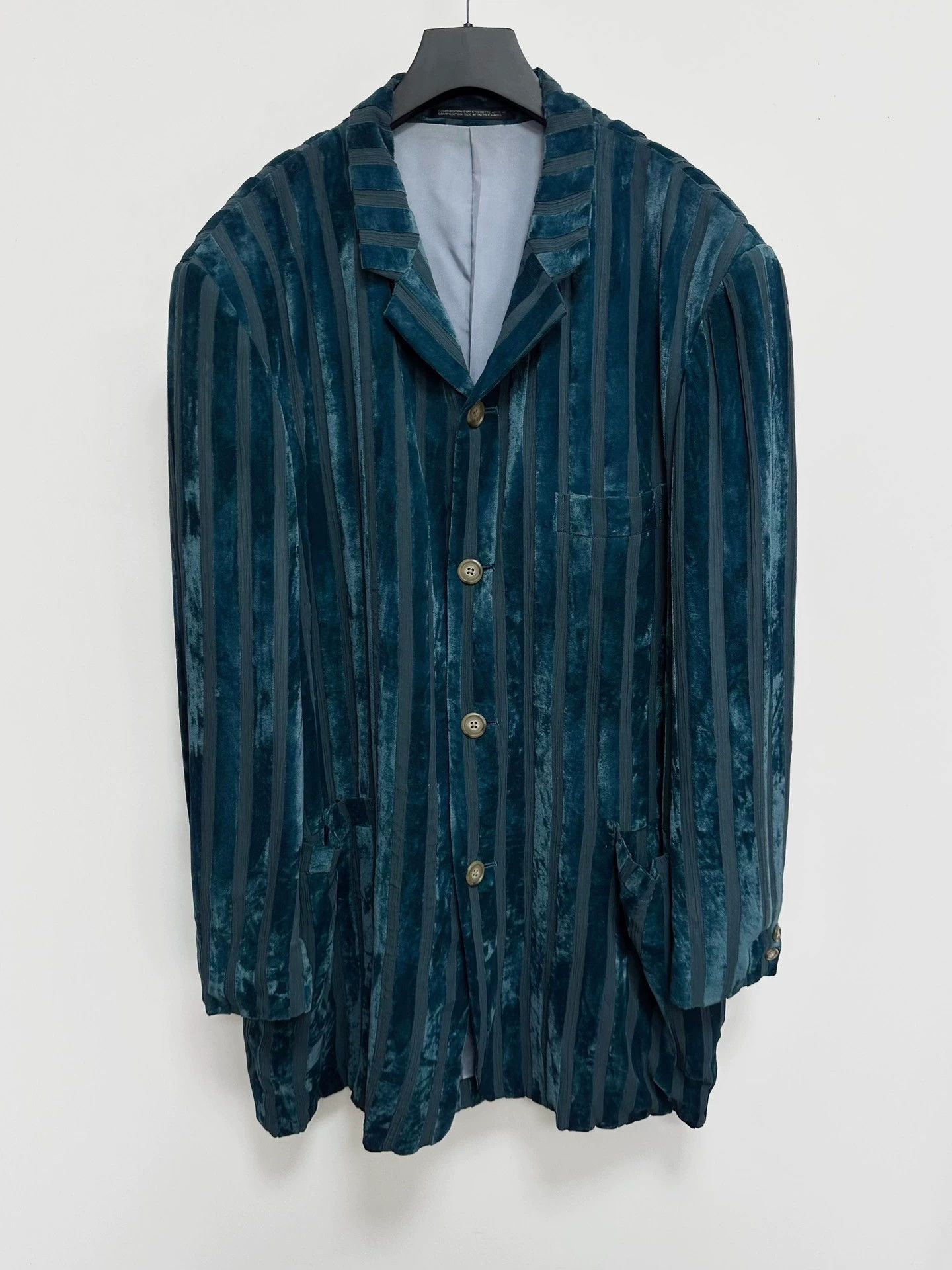 Yohji Yamamoto Yohji Yamamoto 92SS Teal Velvet & Silk Jacket S Size US S / EU 44-46 / 1 - 1 Thumbnail