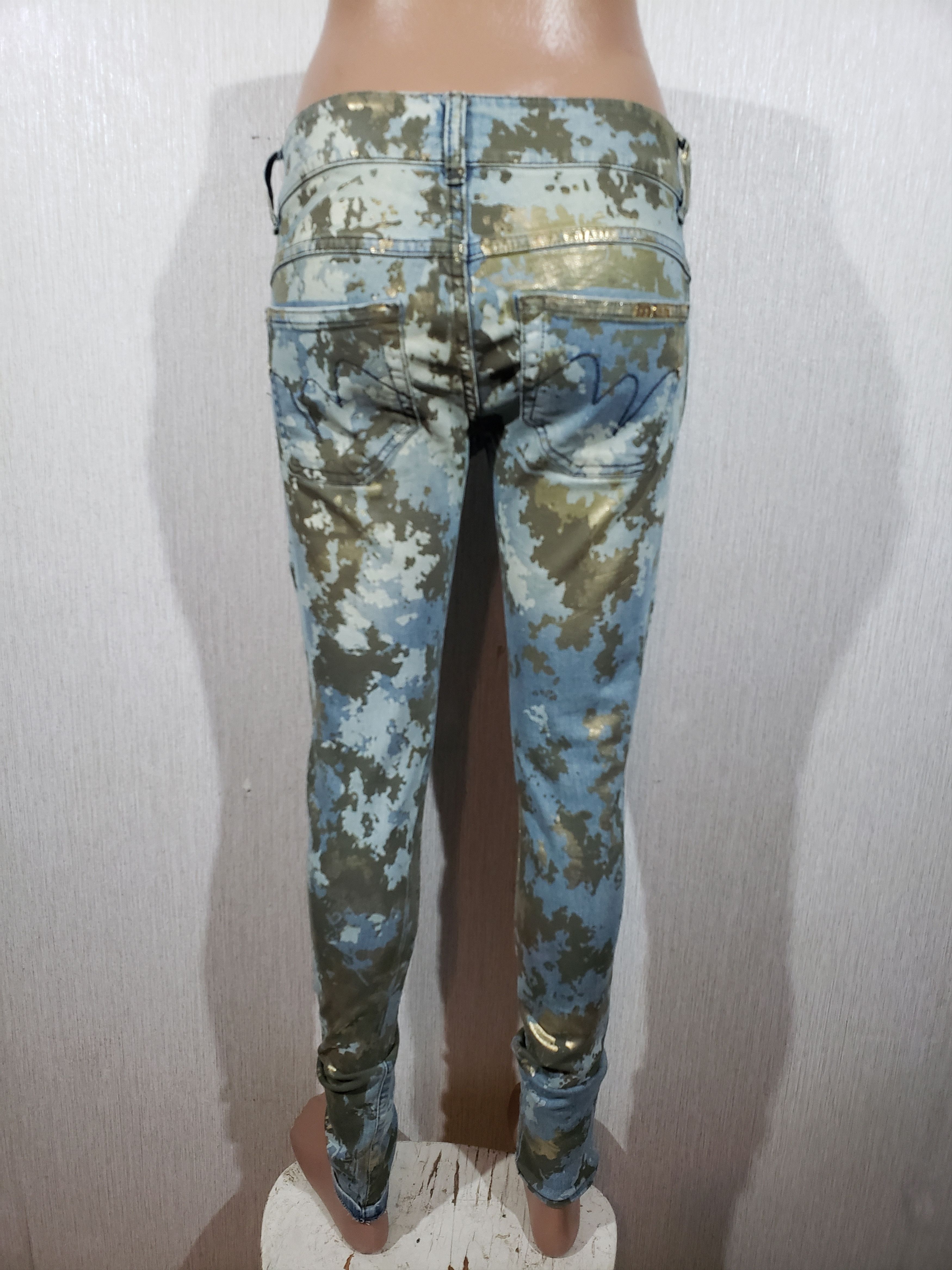 Jean Wonderful women's jeans in blue with camouflage. Size 30" / US 8 / IT 44 - 4 Thumbnail