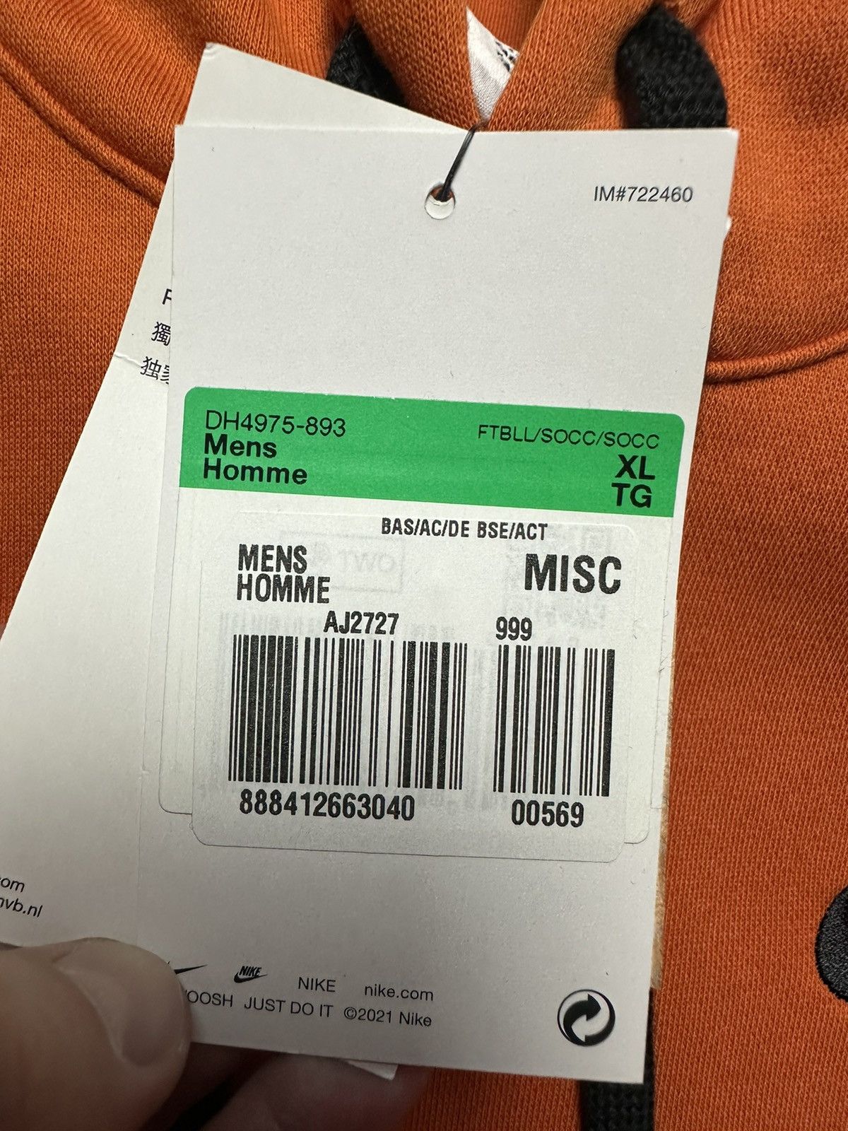 Vintage Nederland Nike soccer hoodie size XL orange big logo Size US XL / EU 56 / 4 - 4 Thumbnail