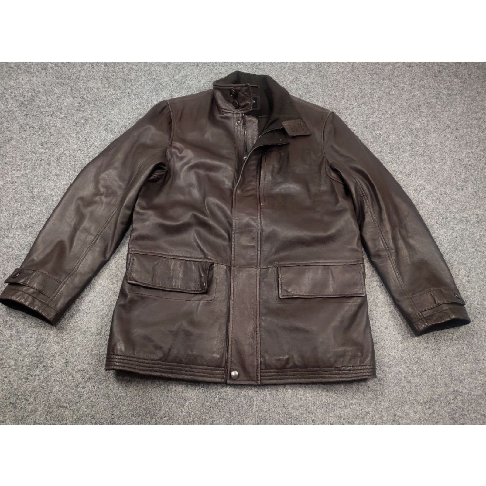 Hugo Boss HUGO BOSS Italian lamb nappa Leather Dark Brown Classic Pocket Jacket Leather Shirt Jacket Mens Regular Size M Brown 90s Classic Style Pocket Details Size US M / EU 48-50 / 2 - 3 Thumbnail