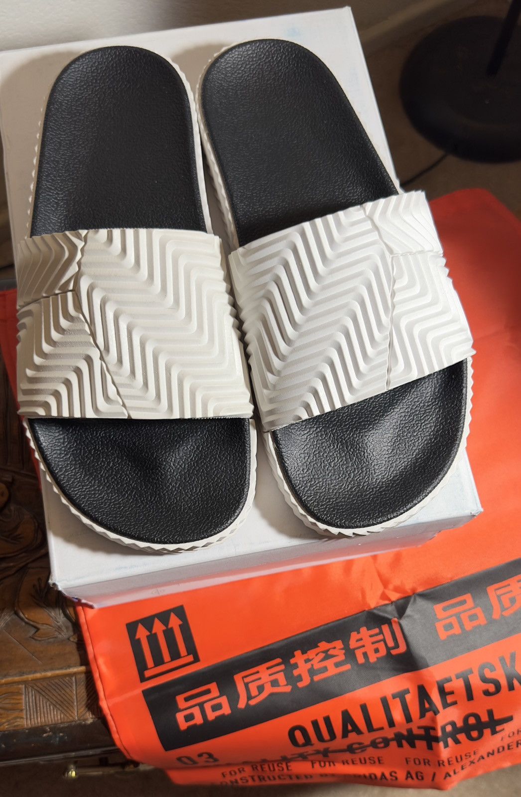 Adidas × Alexander Wang ADIDAS X ALEXANDER WANG Adilette Slides - D97932 - Men's 10 Size US 10 / EU 43 - 3 Thumbnail