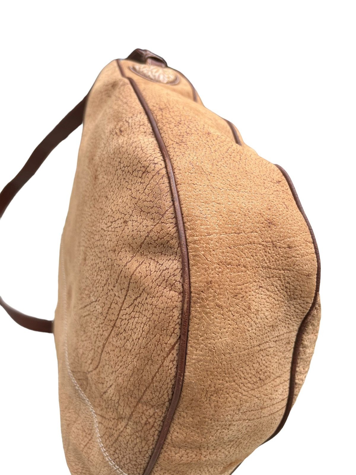 Leather Vintage LLADRO Stains Patina Huge Leather Bag Size ONE SIZE - 10 Thumbnail