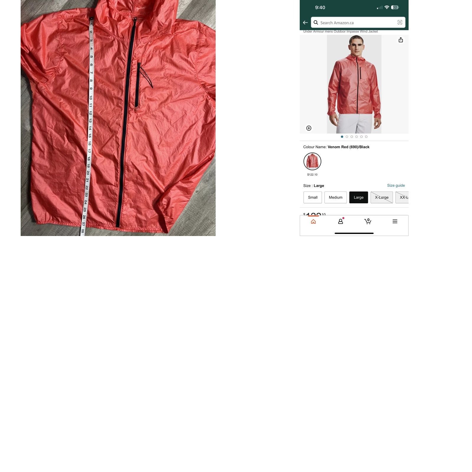 Under Armour Under Armour Impasse Wind Jacket Men XL Venom Red Storm Repellant Jacket Mens XL Red Windbreaker"} Size US XL / EU 56 / 4 - 8 Thumbnail