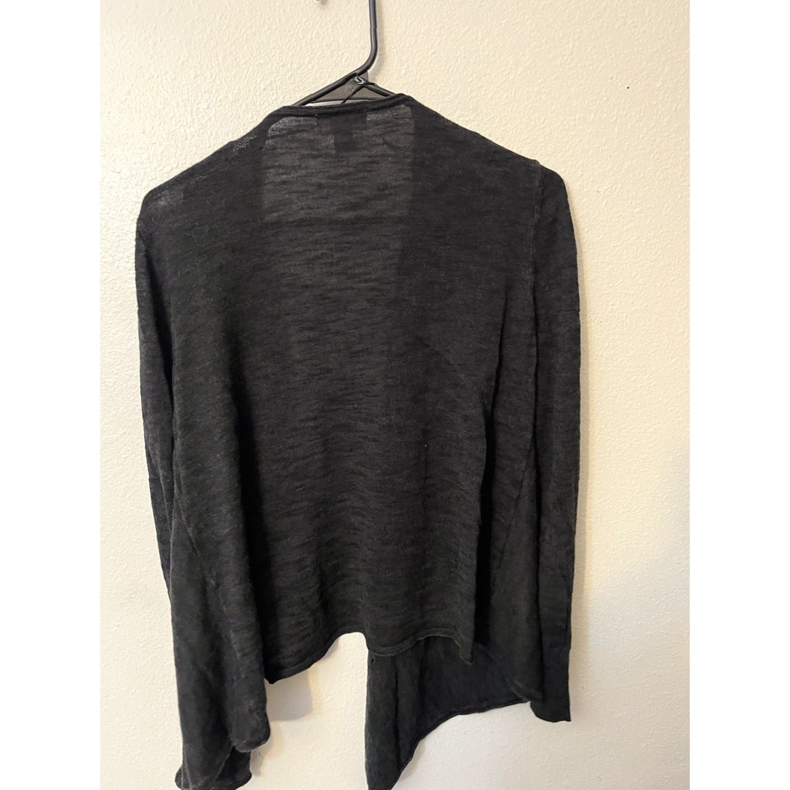 Ann Taylor VINTAGE Ann Taylor Loft Sweater Cardigan Long Open Front Women Large Black Knit Casual Size L / US 10 / IT 46 - 3 Thumbnail