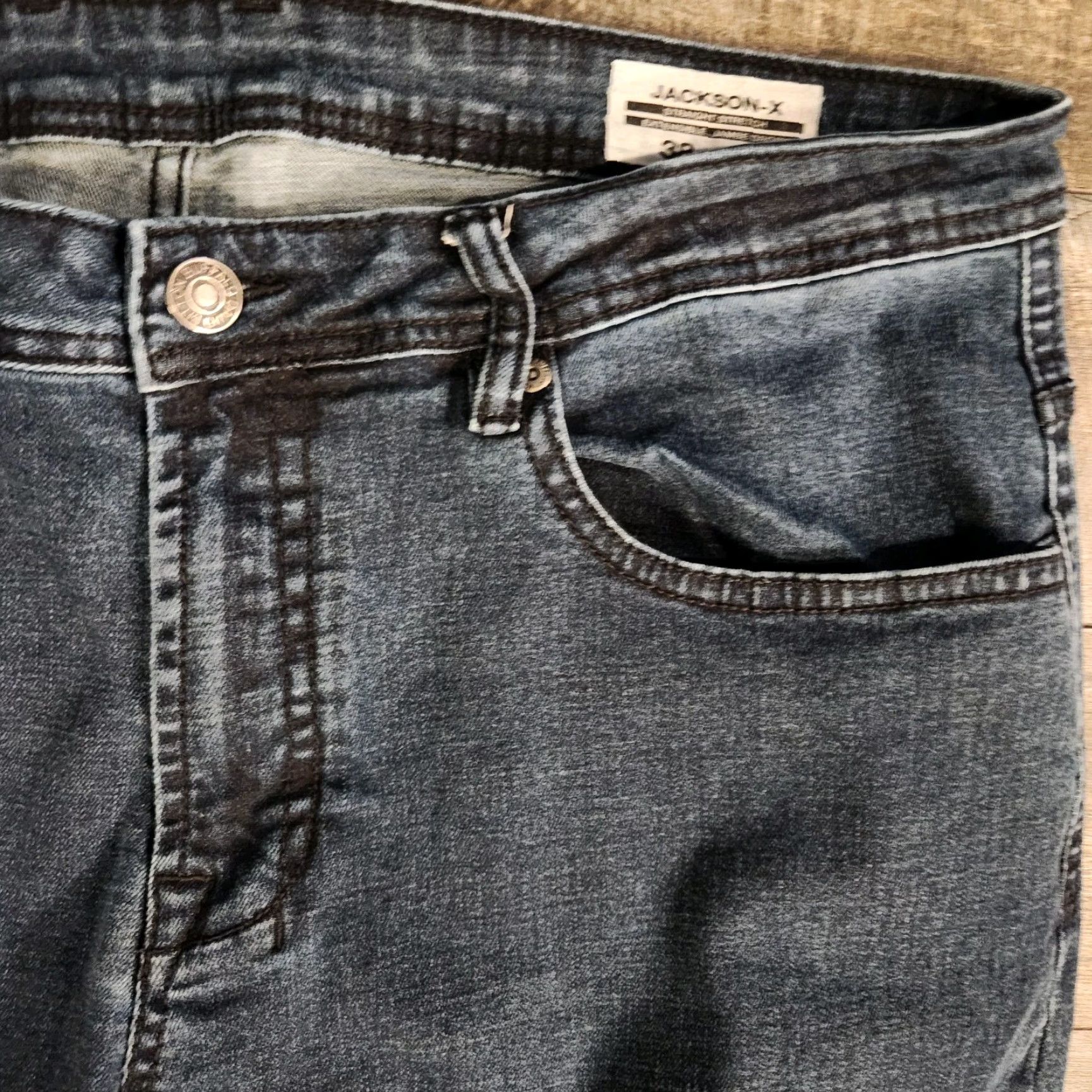Buffalo David Bitton Buffalo David Bitton Jeans Jason X Straight Stretch Denim Blue Mens 38x32 Dark Jeans Regular Stretch Mens Size US 38 / EU 54 - 4 Thumbnail