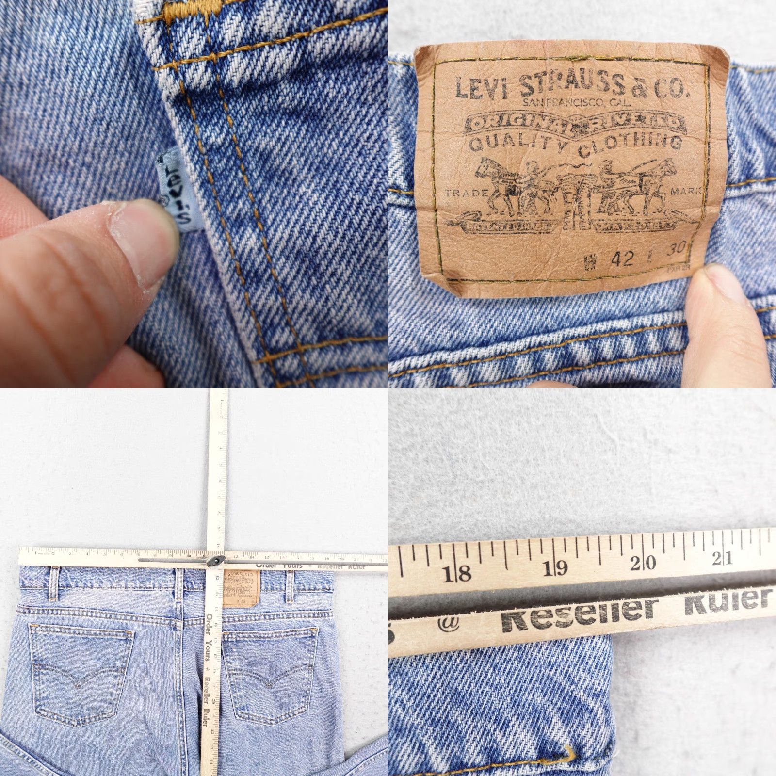 Levi's VINTAGE Levi's Jeans Men 42x30 Blue Denim Straight Baggy 90s Silver Tab Faded Distressed Pockets Jeans Mens Size 42 Distressed 90s Size US 42 / EU 58 - 8 Thumbnail