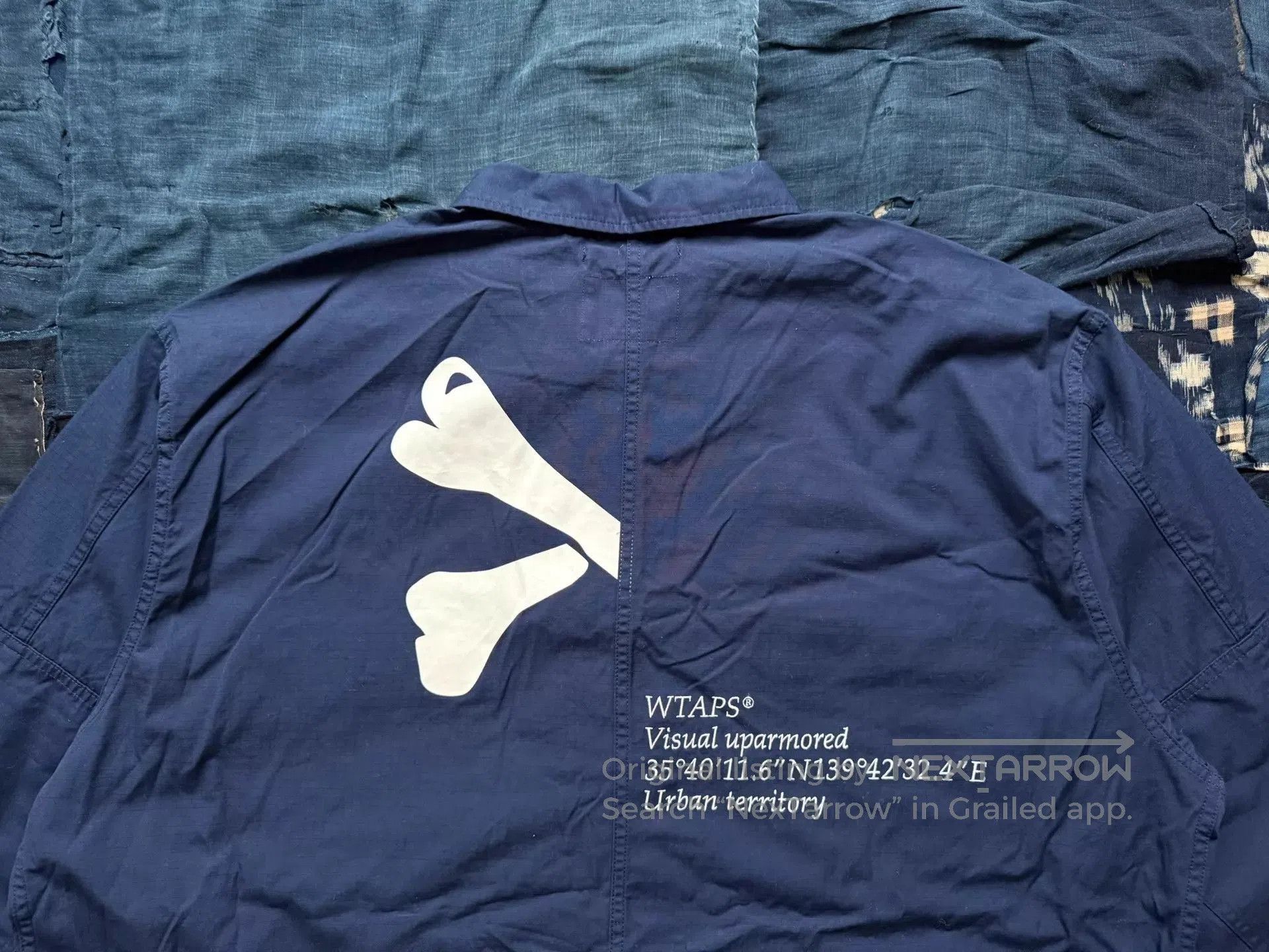 Wtaps Blue Button-Up Shirt with Graphic Print - Size M. Size US M / EU 48-50 / 2 - 5 Thumbnail
