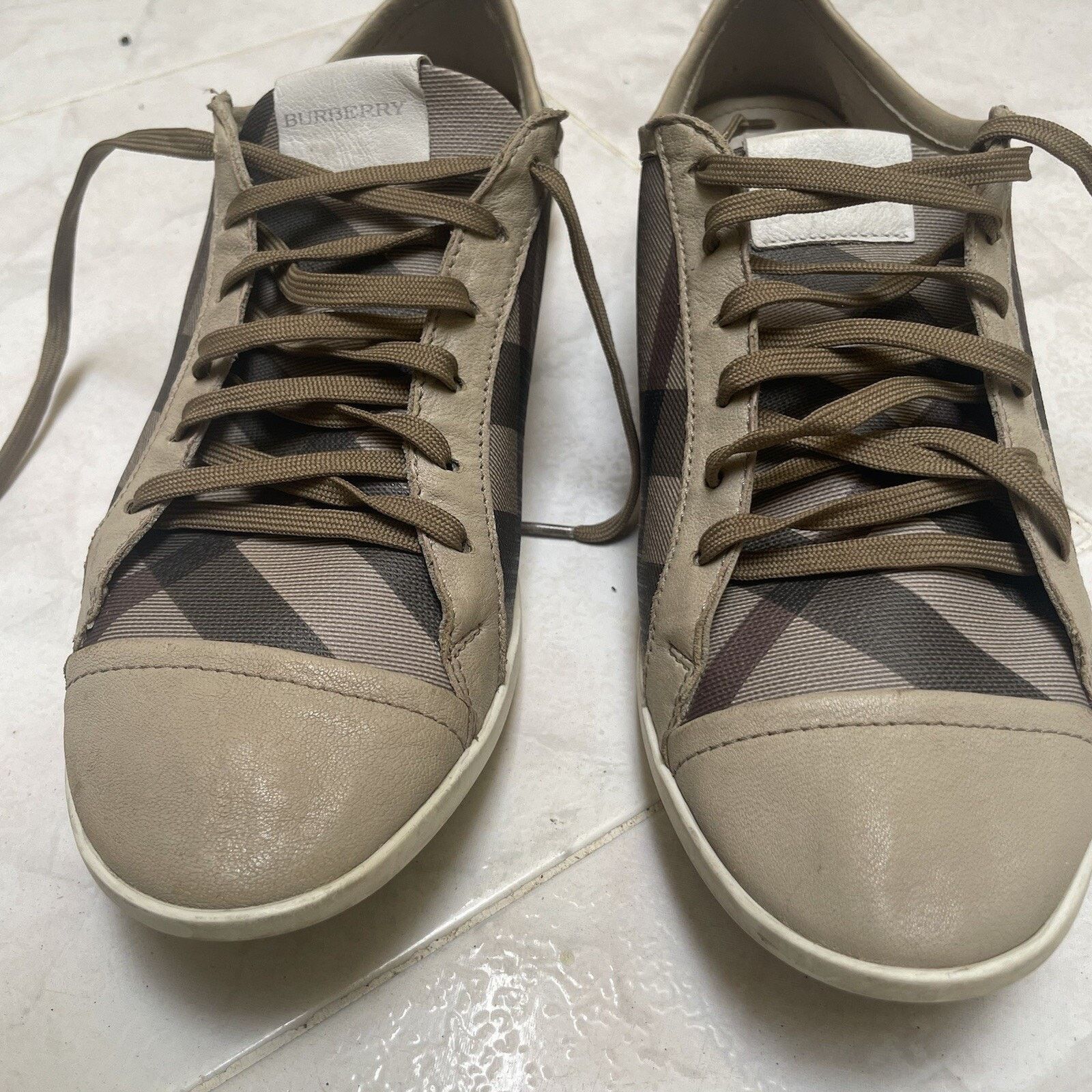 Burberry BURBERRY SNEAKERS WOMEN'S SHOES Nova check lace up Leather Size US 9 / IT 39 - 5 Thumbnail