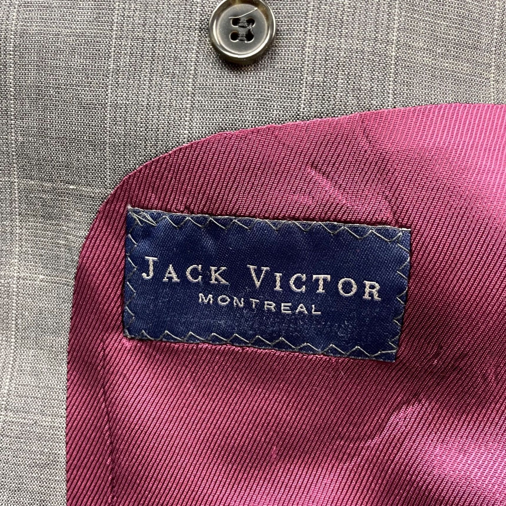 Jack Victor Jack Victor Napoli Men's Blazer 40S Wool Gray Plaid 2-Button Size 40R - 6 Thumbnail