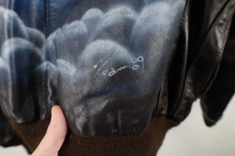 Vintage Vintage 70s Streetwear Brushed Leather Flight Bomber Jacket Size US XL / EU 56 / 4 - 11 Thumbnail