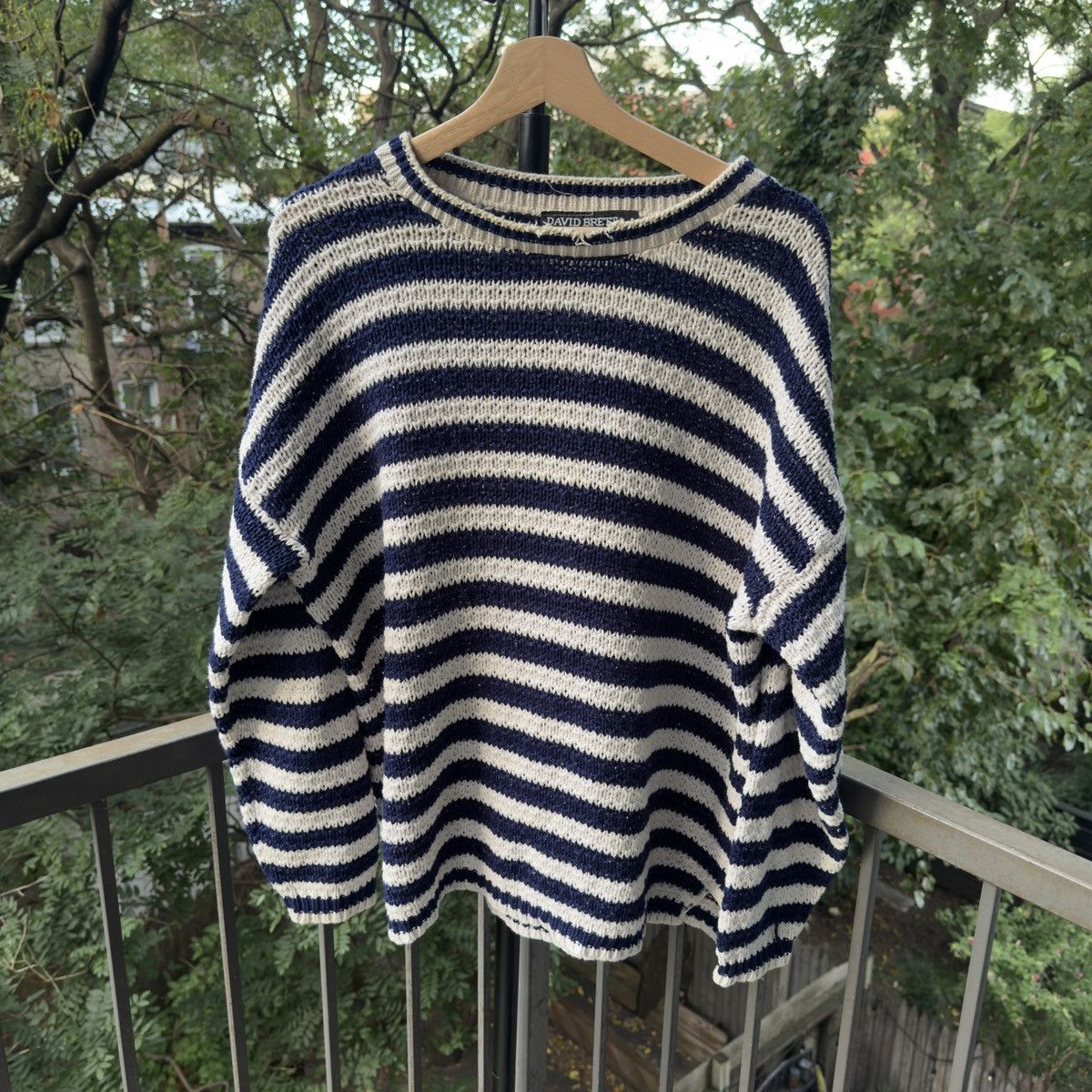 Thrashed Faded Distressed Striped Knit Sweater ERD Grunge