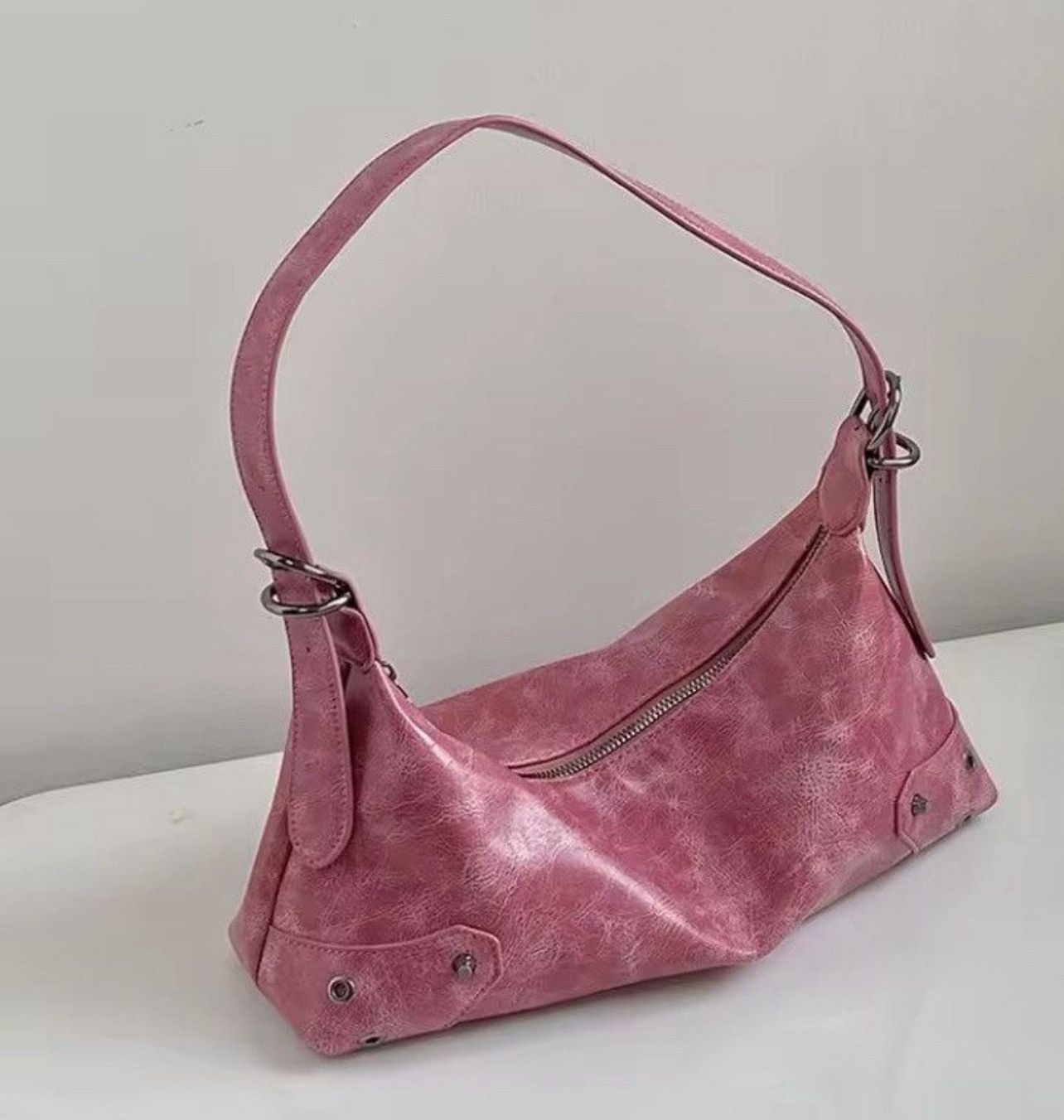 Retro Style PU Leather Small Shoulder Bag y2k unisex