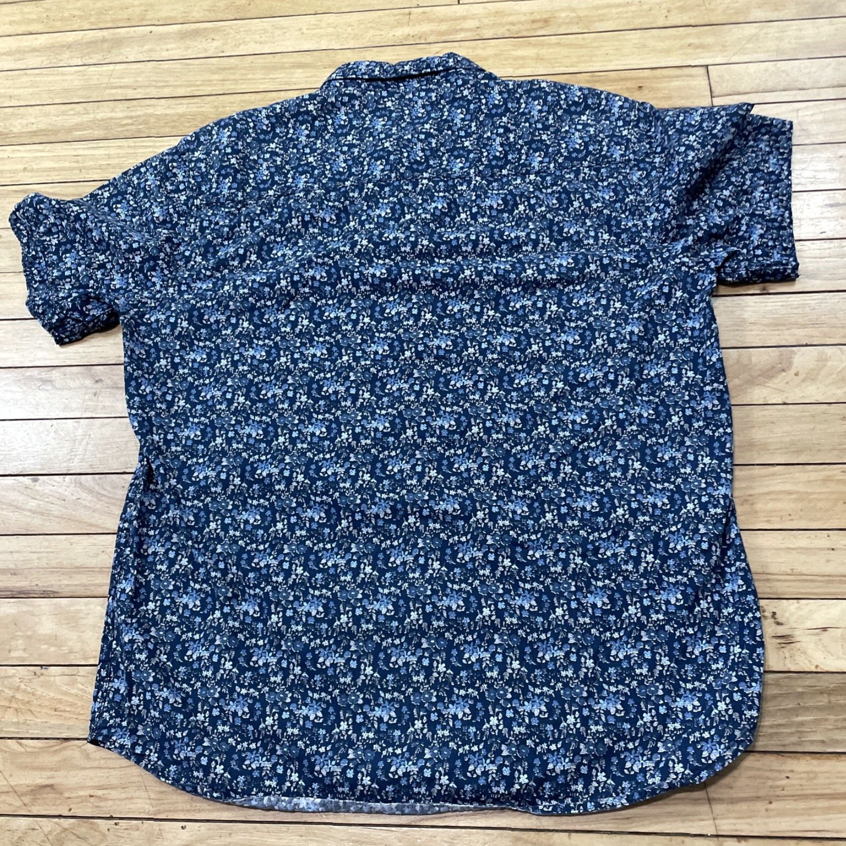 Vintage VINTAGE Michael Brandon Button Shirt Men L Blue Floral Preppy Nature Casual Spread Large Size US L / EU 52-54 / 3 - 2 Thumbnail