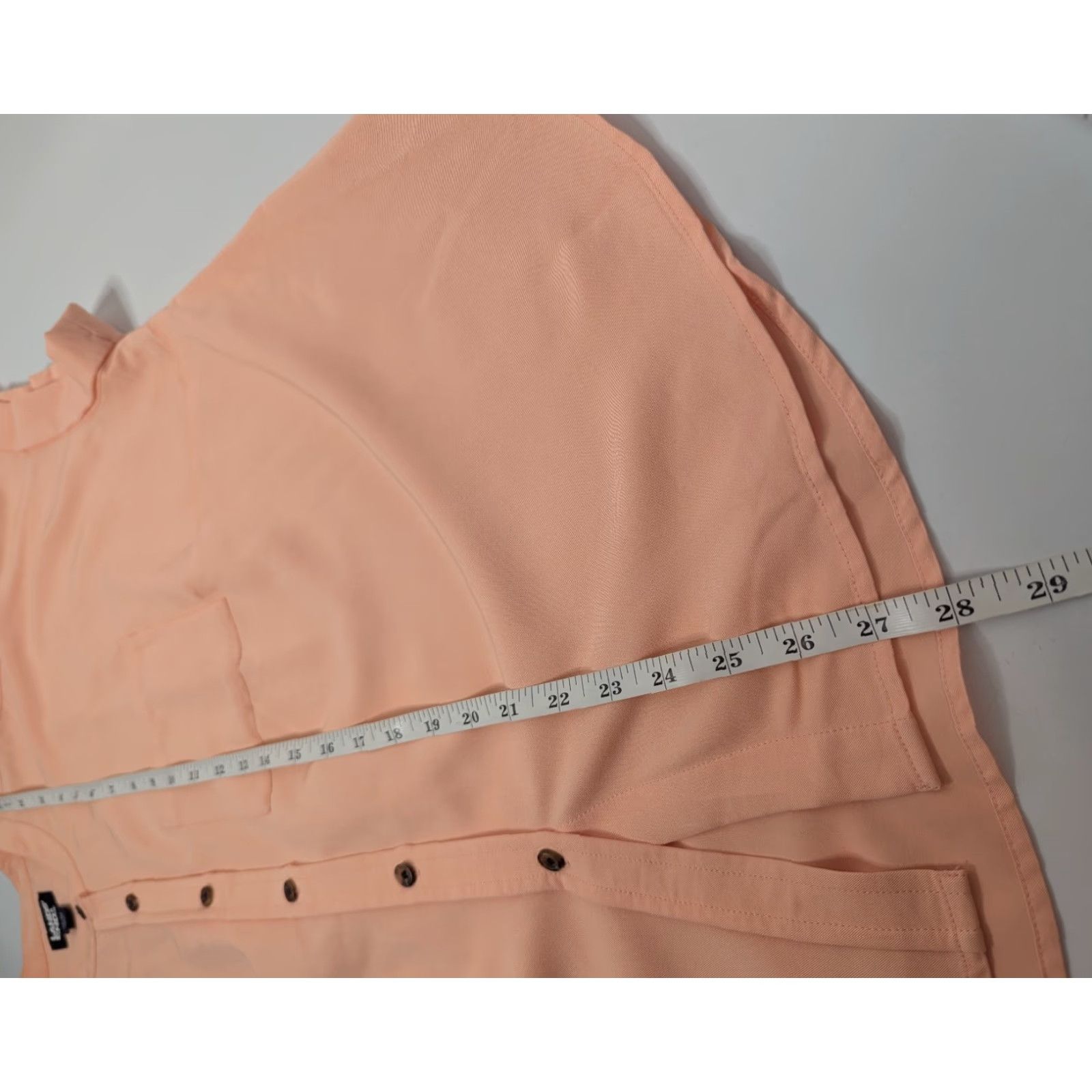 Lands' End Lands’ End Dolman Sleeve Button Peach Orange Top 1X Womens Size 1X Orange Button-Up Shirt-Top Size XL / US 12-14 / IT 48-50 - 3 Thumbnail