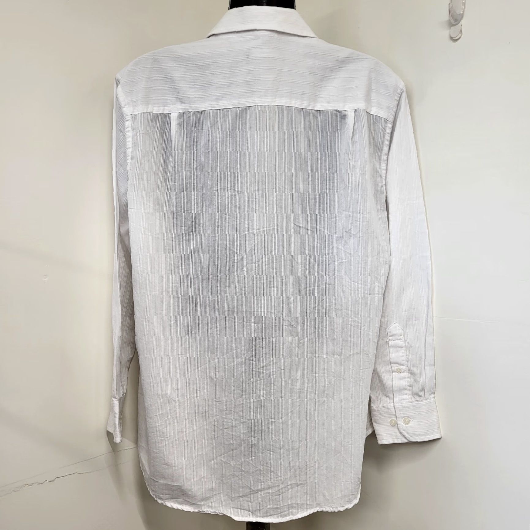 Alfani Alfani Dress Shirt Mens XL Button Up Pocket Long Sleeve Regular Formal Wear Size 46R - 6 Thumbnail