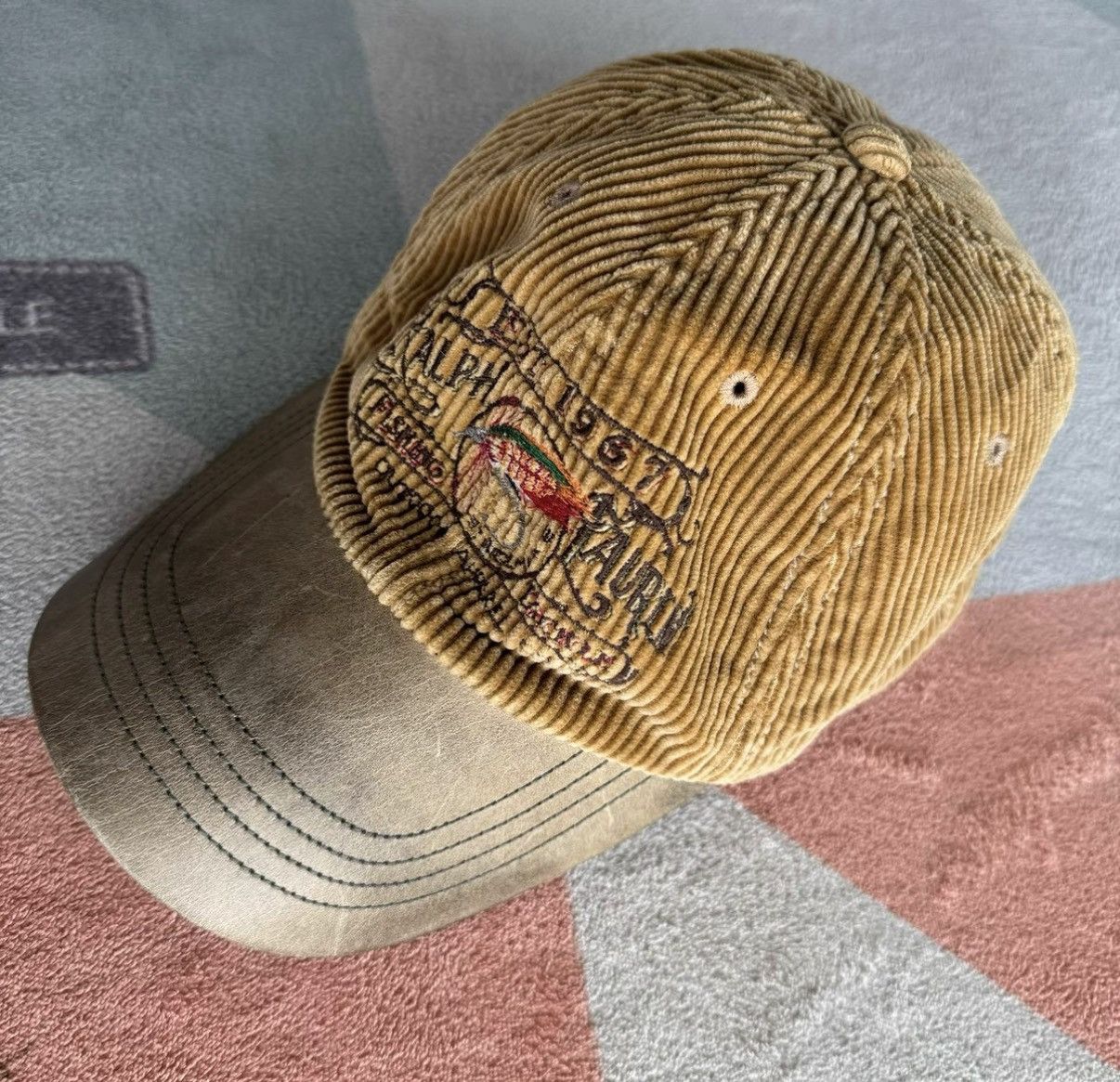 Polo Ralph Lauren Ralph Lauren Embroidered Corduroy Leather Visor Cap K22 Size ONE SIZE - 3 Thumbnail