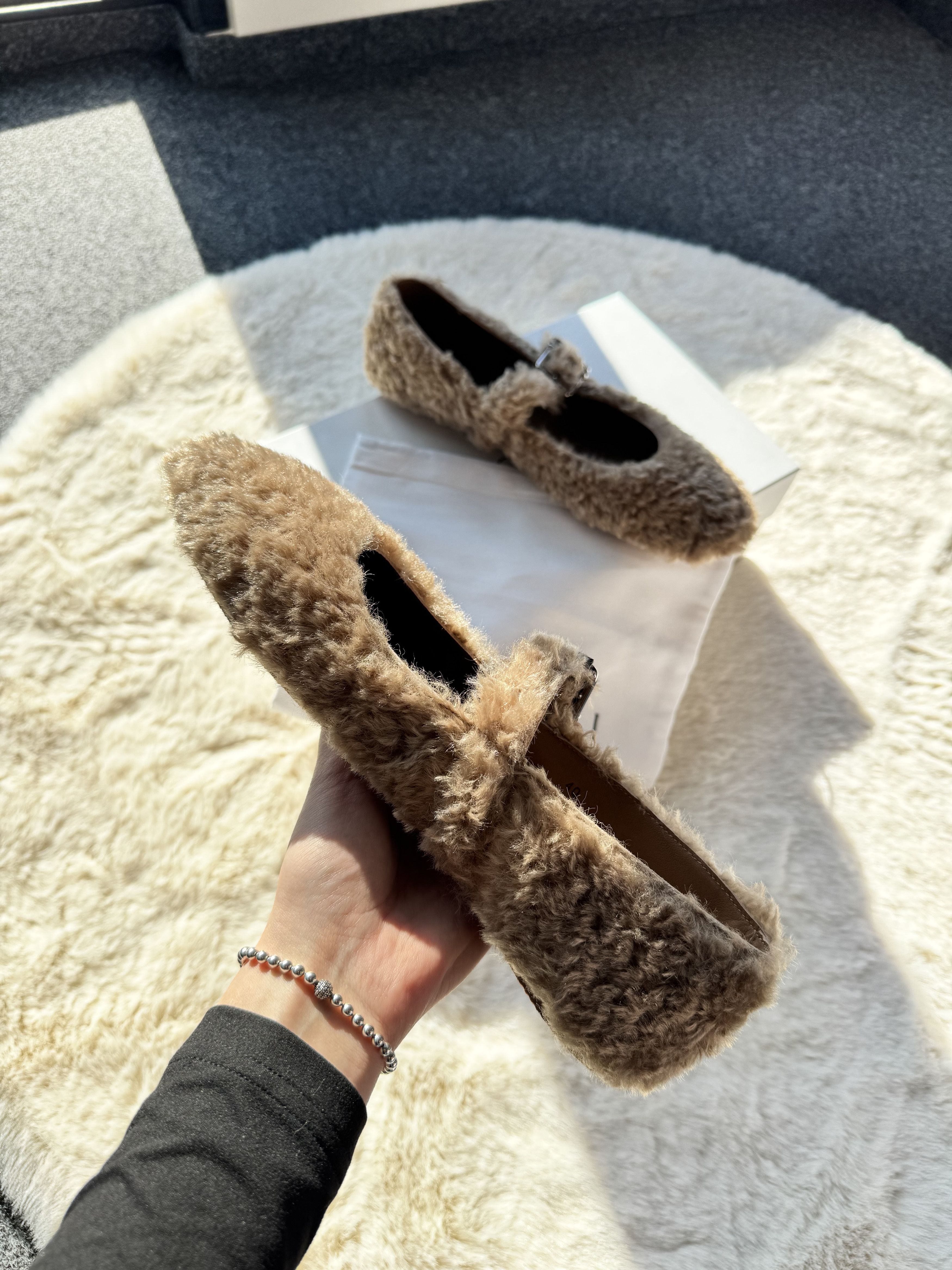 Casedei Moschino Valsenales - Fur ballets flats caramello 40 Size US 9.5 / IT 39.5 - 3 Thumbnail