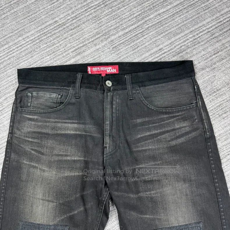 Junya Watanabe Junya Watanabe size L Patchwork Black Washed Denim Pants Size 23" - 3 Thumbnail