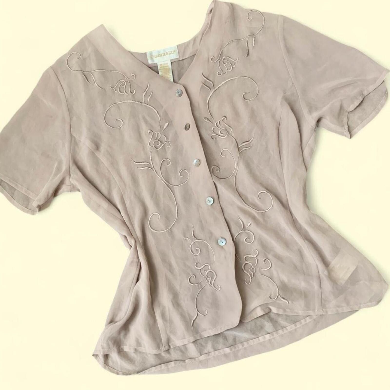 Other Fairycore embroidered layering button up top Size M / US 6-8 / IT 42-44 - 1 Thumbnail
