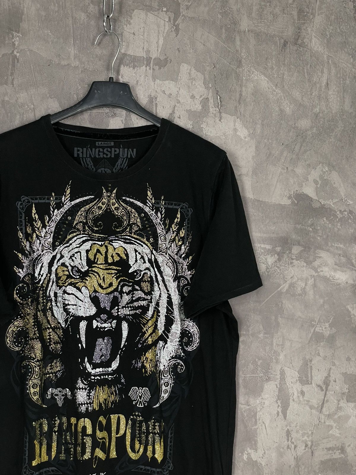 Japanese Brand × Ringspun × Vintage Vintage Ringspun T Shirt Japanese Style Tiger Samurai Yakuza Size US L / EU 52-54 / 3 - 4 Thumbnail