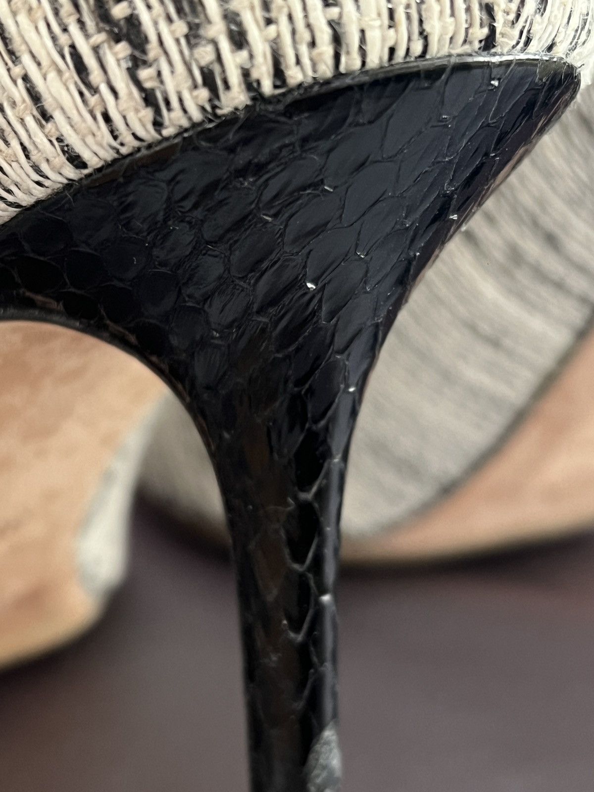 Jimmy Choo Jimmy choo leather and canva heels Size US 8 / IT 38 - 6 Thumbnail
