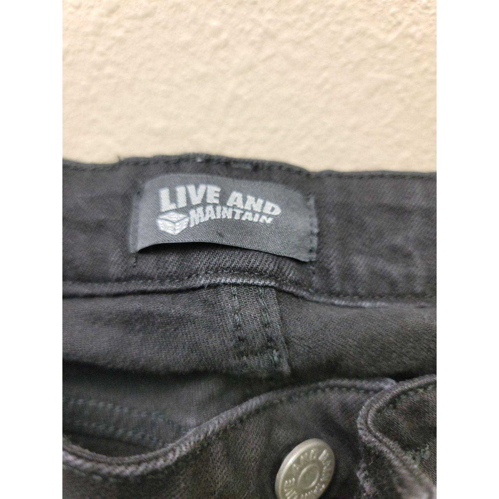 Other Live And Maintain Women Rhinestone Dark Straight Jeans 32 Size 32" / US 10 / IT 46 - 3 Thumbnail