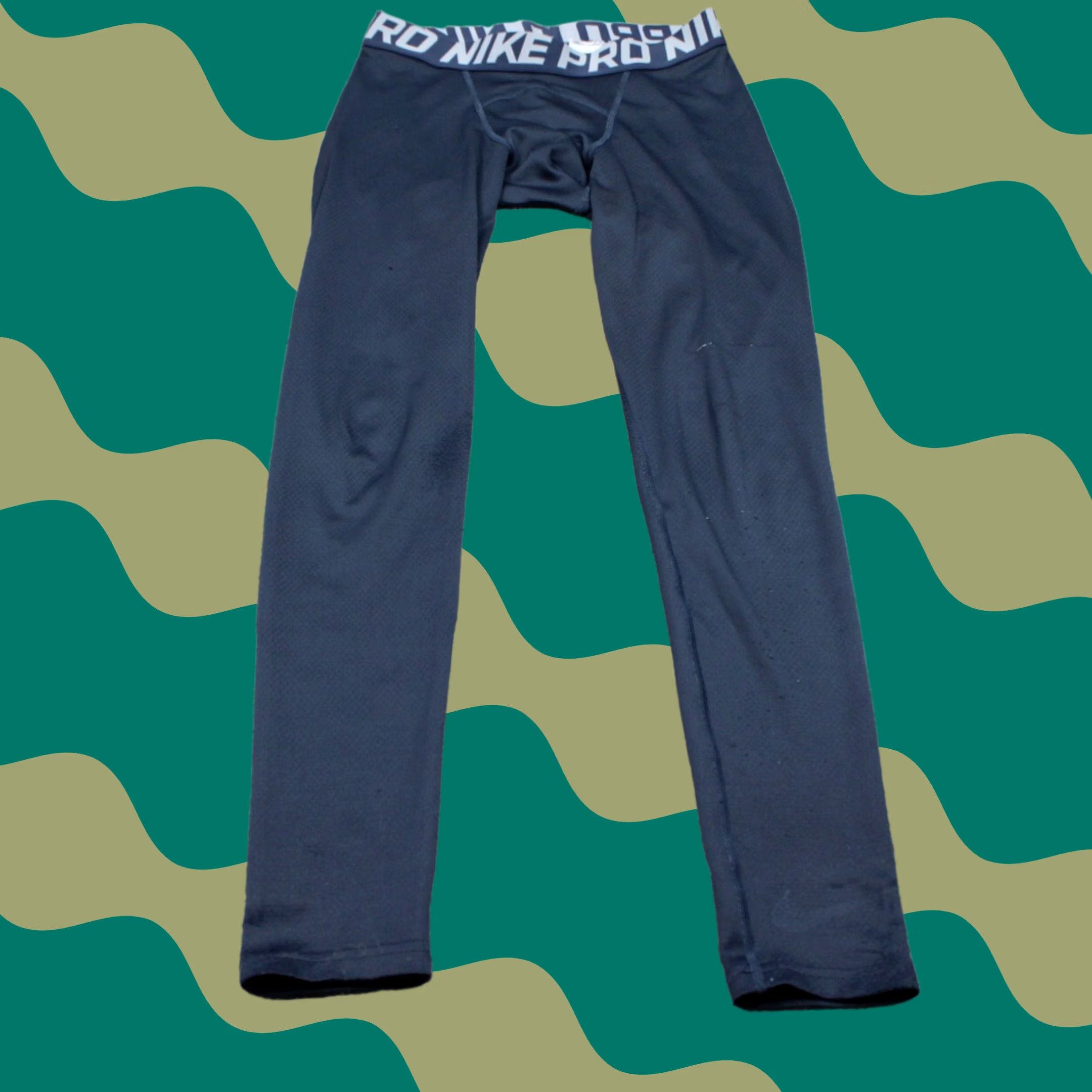 Nike Nike Pro Dri-Fit Max Pants Mens Small Blue Nike Pro Stretch Skin Tight Athletic Inseam 28" Shorts? Size US 29 - 1 Thumbnail