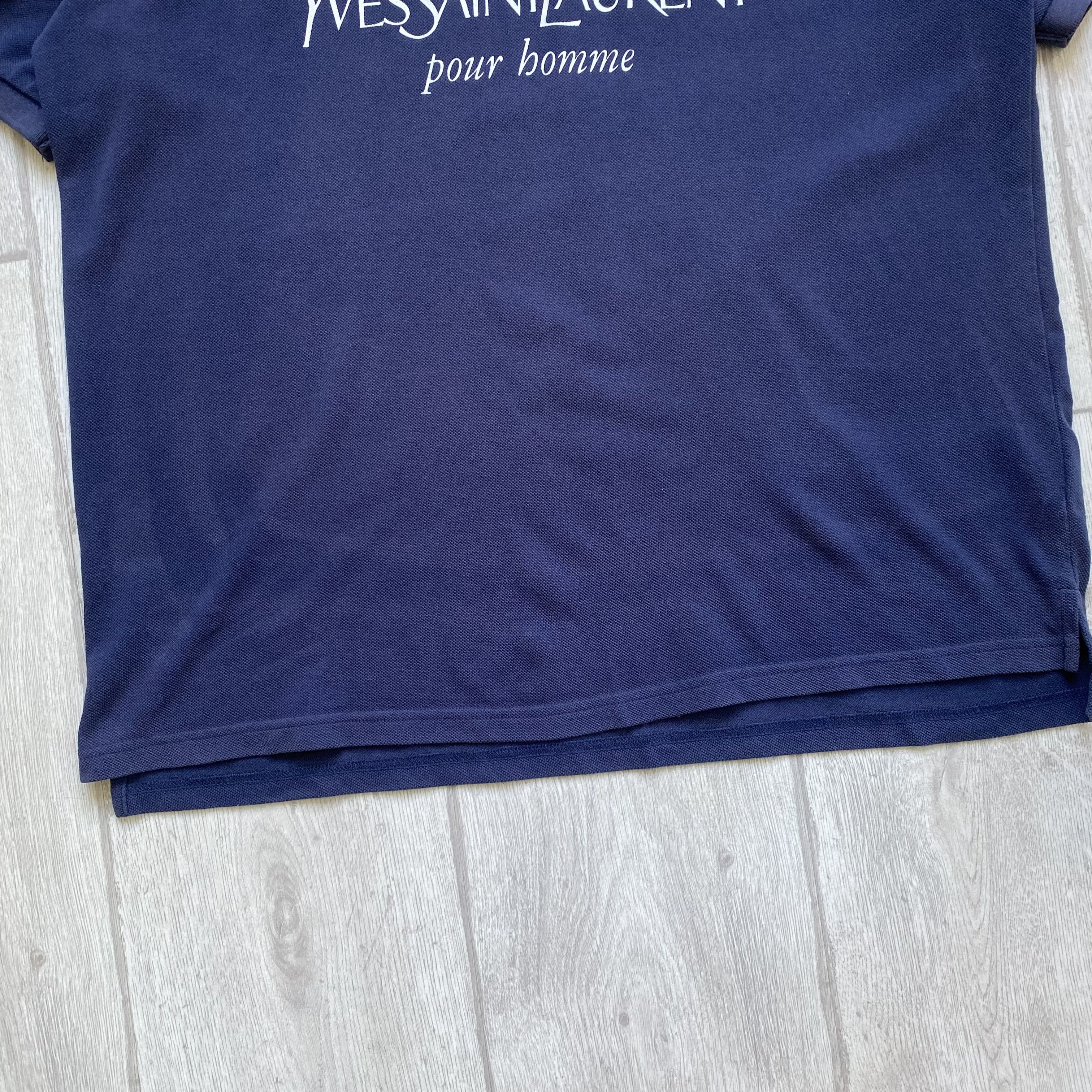 Yves Saint Laurent Vintage 90 Yves Saint Laurent Faded Polo Big Logo Oldmoney Size US L / EU 52-54 / 3 - 2 Thumbnail