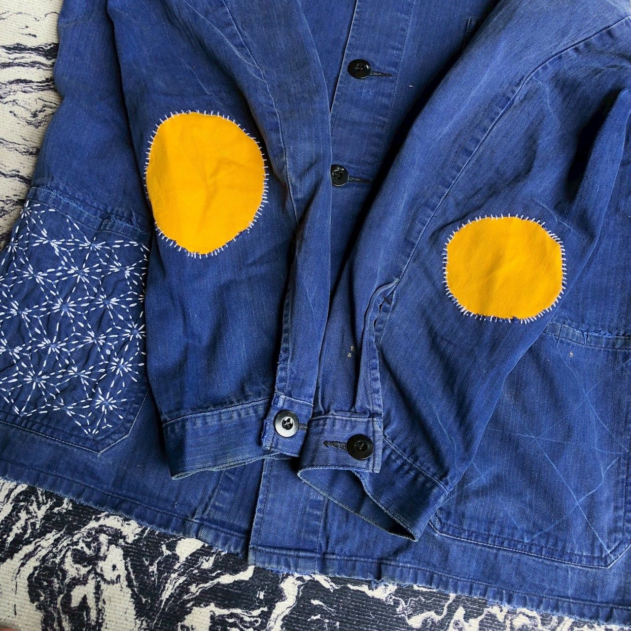 Vintage Vintage 1989 Indigo Work Jacket Sashiko Style Size US M / EU 48-50 / 2 - 10 Thumbnail