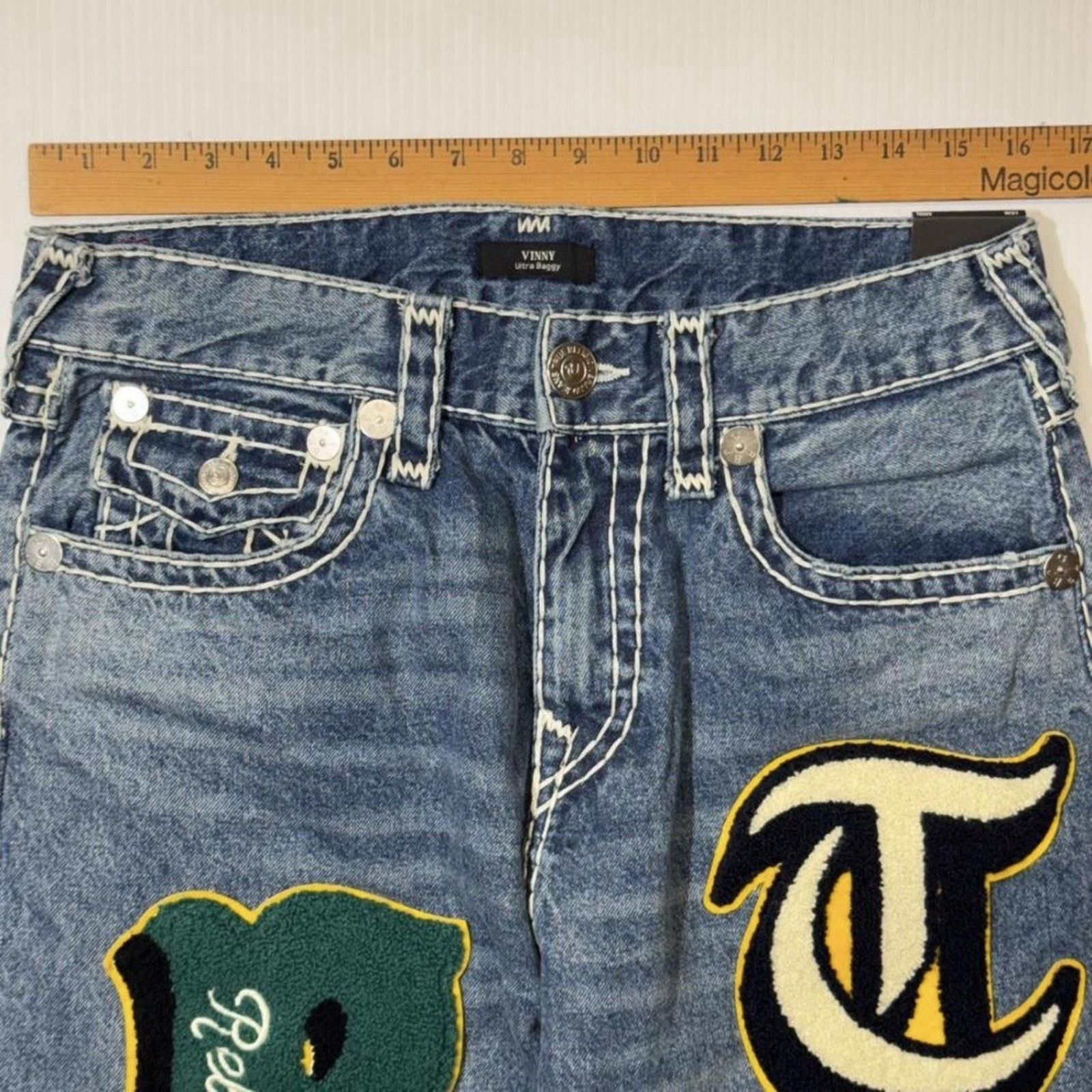 True Religion RARE True Religion Mens Jeans Denim W/ Patches Ultra Baggy Size US 32 / EU 48 - 3 Thumbnail
