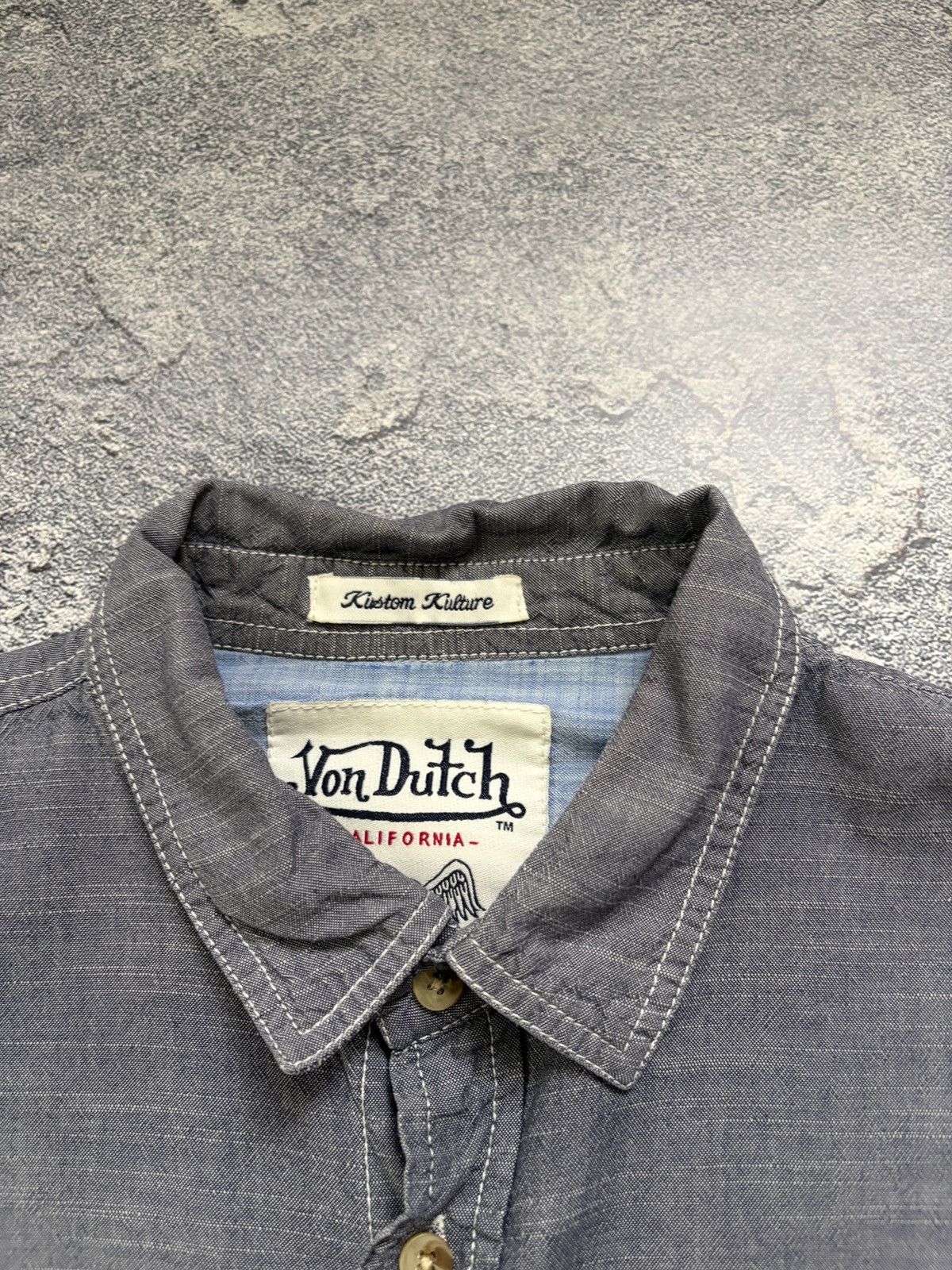 Von Dutch Von Dutch Kustom Kulture Shirt Grey Chambray Motorcycle XL Size US XL / EU 56 / 4 - 3 Thumbnail