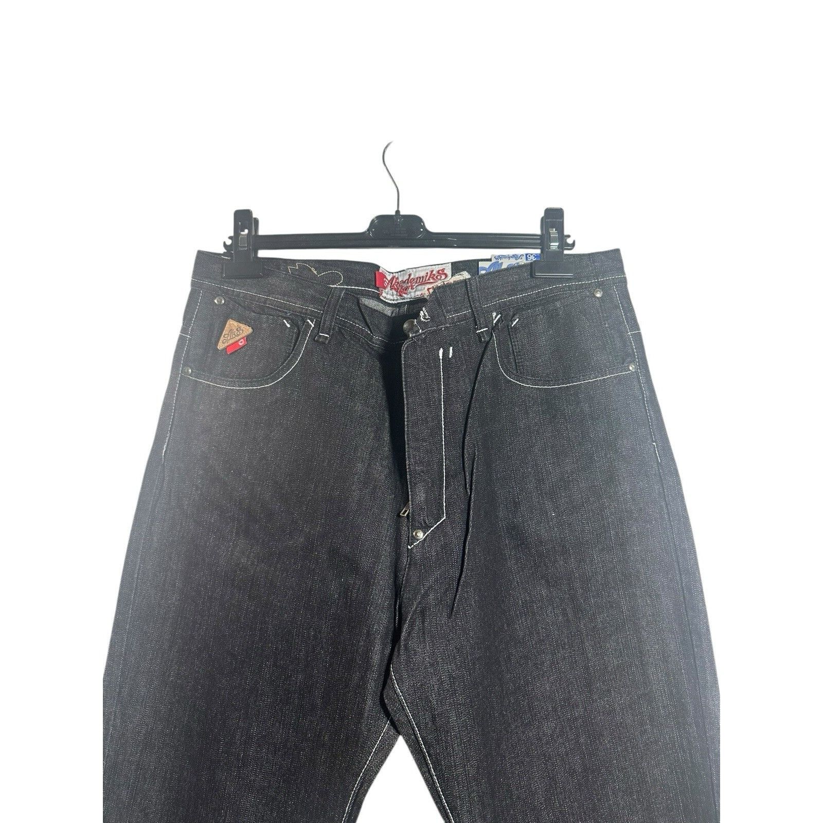 Akademiks Vintage Akademiks Jeans Mens S 36 Black Denim Baggy Wide Leg Size US 36 / EU 52 - 2 Thumbnail