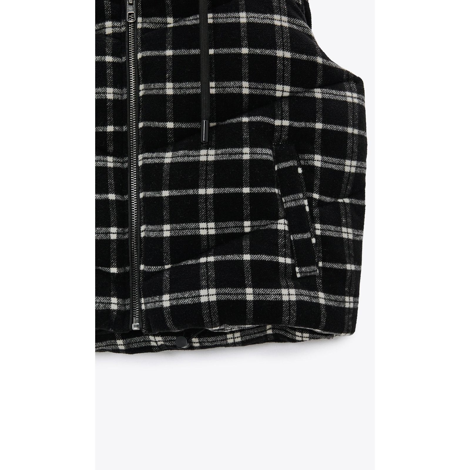 Zara Zara plaid quilted vest ecru/black Size XS / US 0-2 / IT 36-38 - 13 Thumbnail
