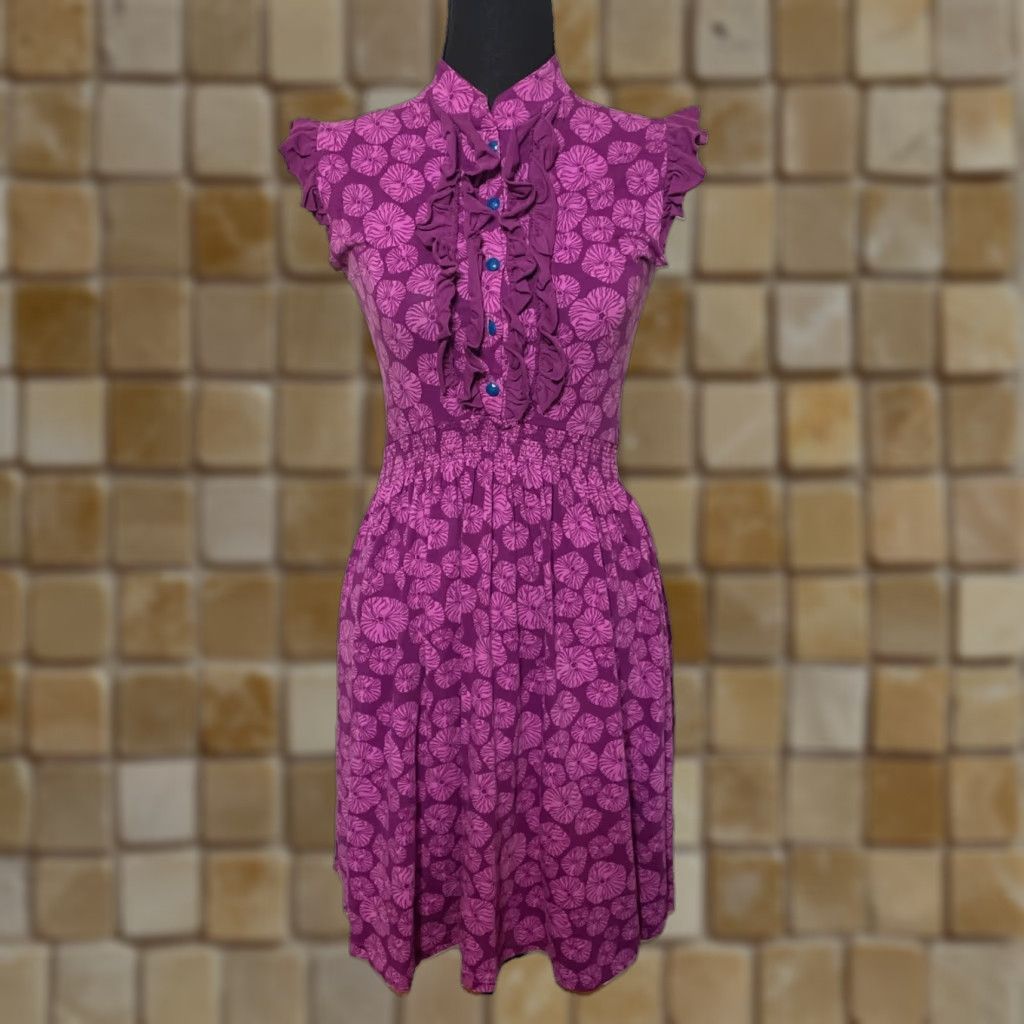 Vintage VINTAGE Matilda Jane Floral Dress Womens Small Sleeveless Jersey Fit & Flare Purple Casual Size S / US 4 / IT 40 - 1 Thumbnail