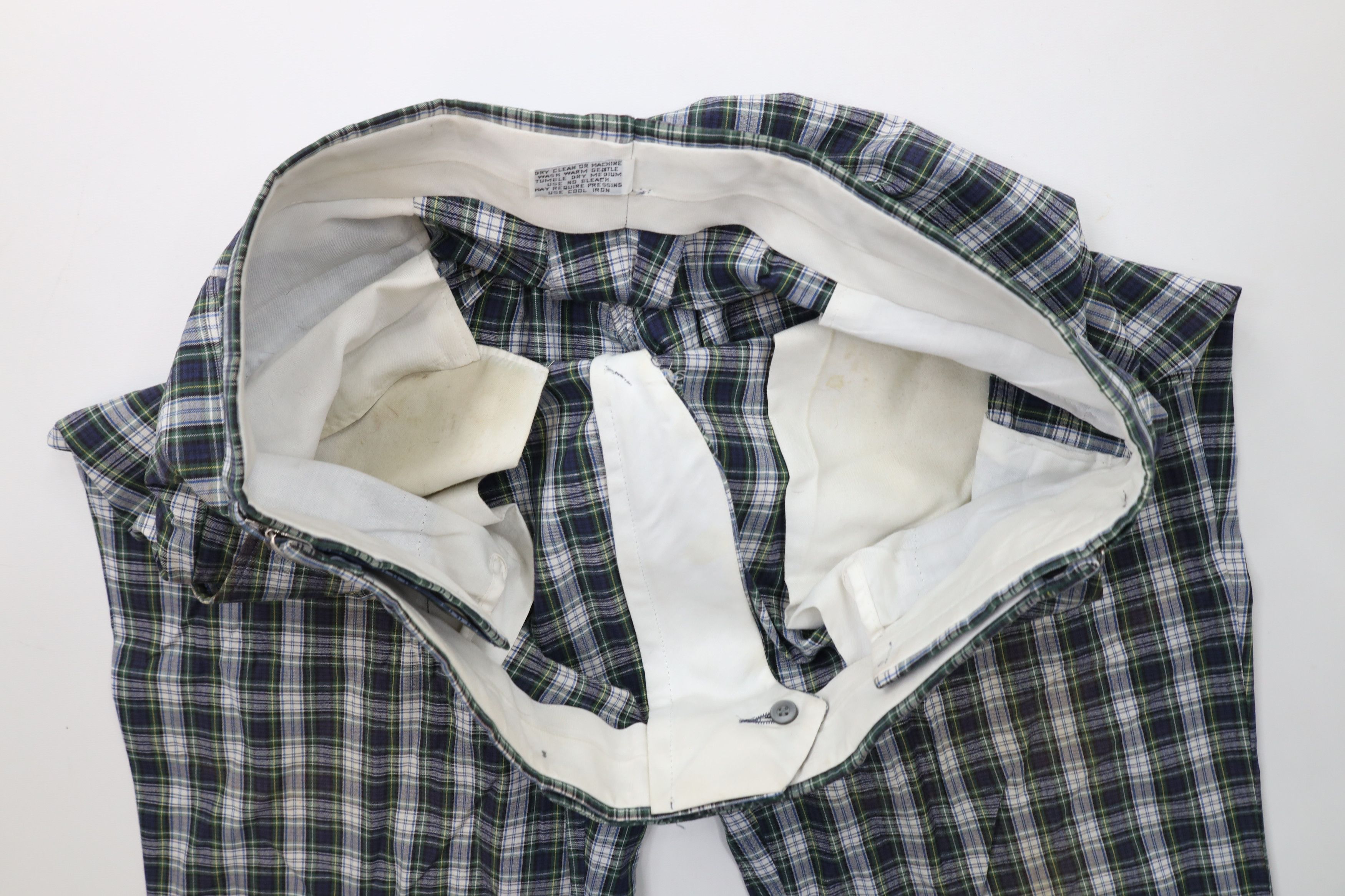 Vintage Vintage 70s Streetwear Adjustable Waist Wide Leg Pants Plaid Size US 38 / EU 54 - 3 Thumbnail