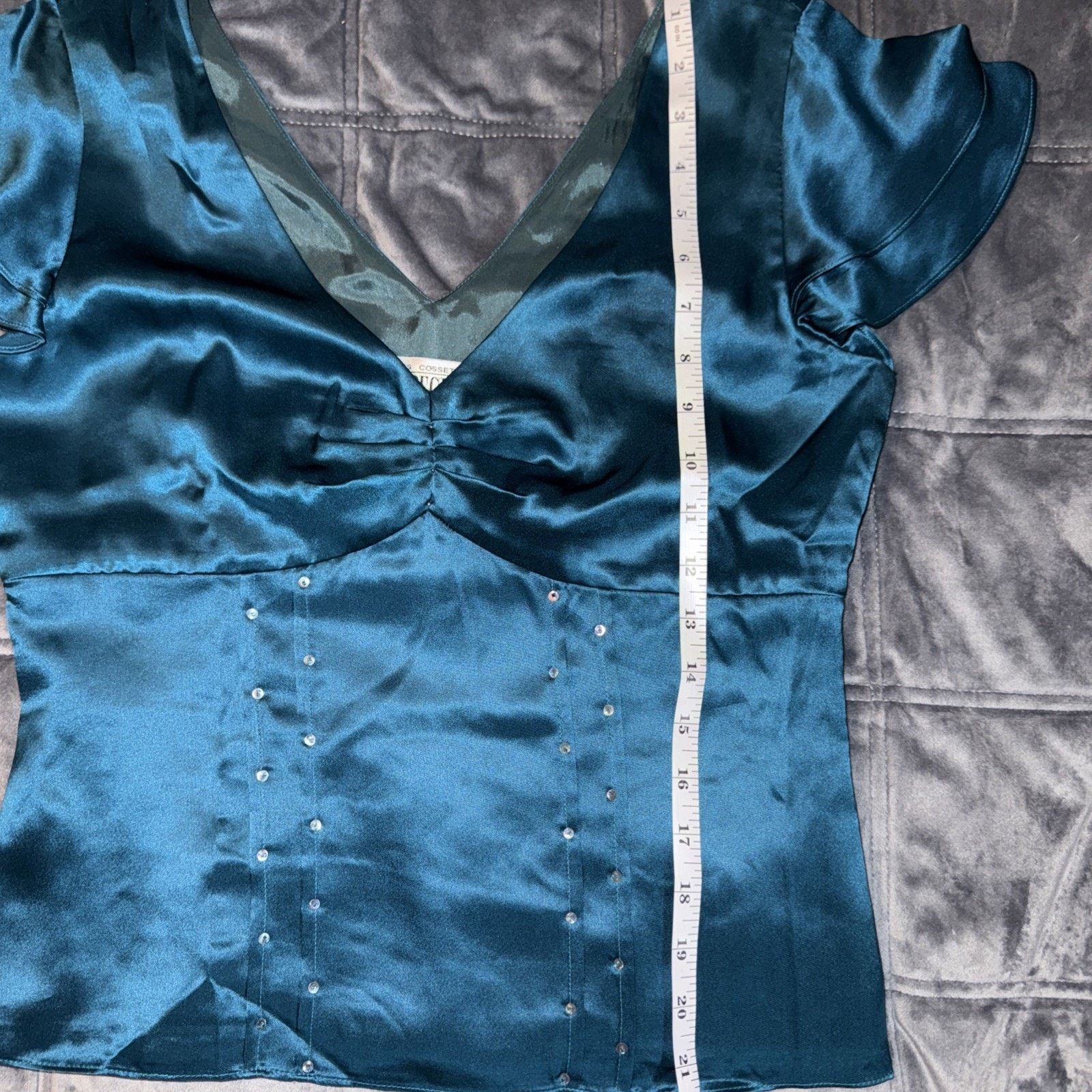 Other VTG DEPECHE MODE Turquoise 100% Silk Baby Doll Sequin Y2K Size M / US 6-8 / IT 42-44 - 11 Thumbnail