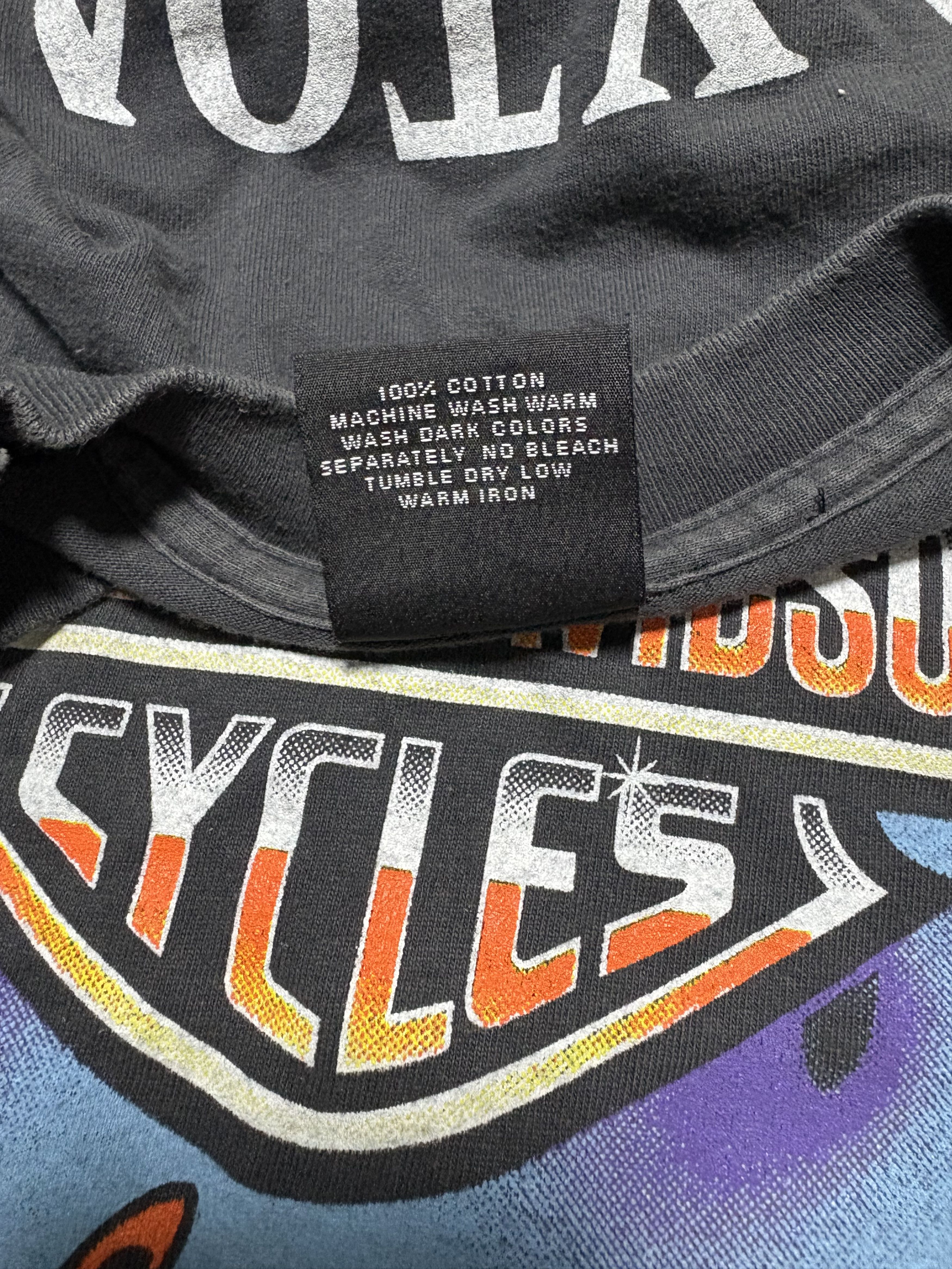 Harley Davidson Vintage 90's Harley Davidson sun faded chrome flame tshirt Size US L / EU 52-54 / 3 - 6 Thumbnail