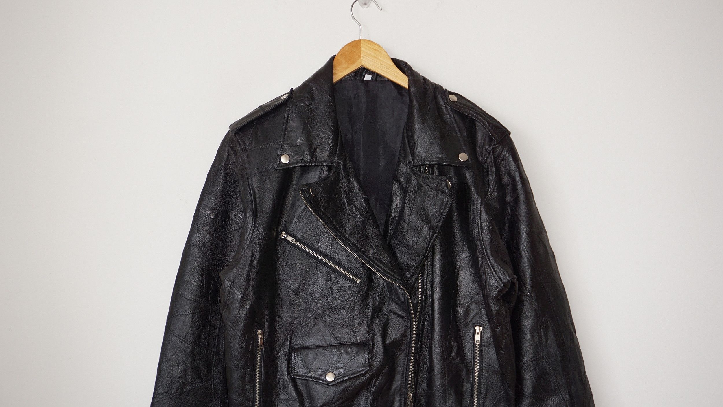 Vintage Vintage 90s RARE Patchwork Biker Leather Jacket Ramones Punk Size US M / EU 48-50 / 2 - 4 Thumbnail