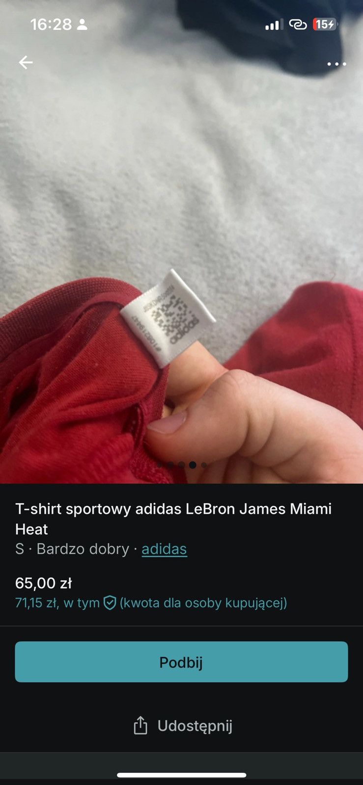 Adidas Adidas Miami Heat #6 James NBA T-shirt Size US S / EU 44-46 / 1 - 4 Thumbnail