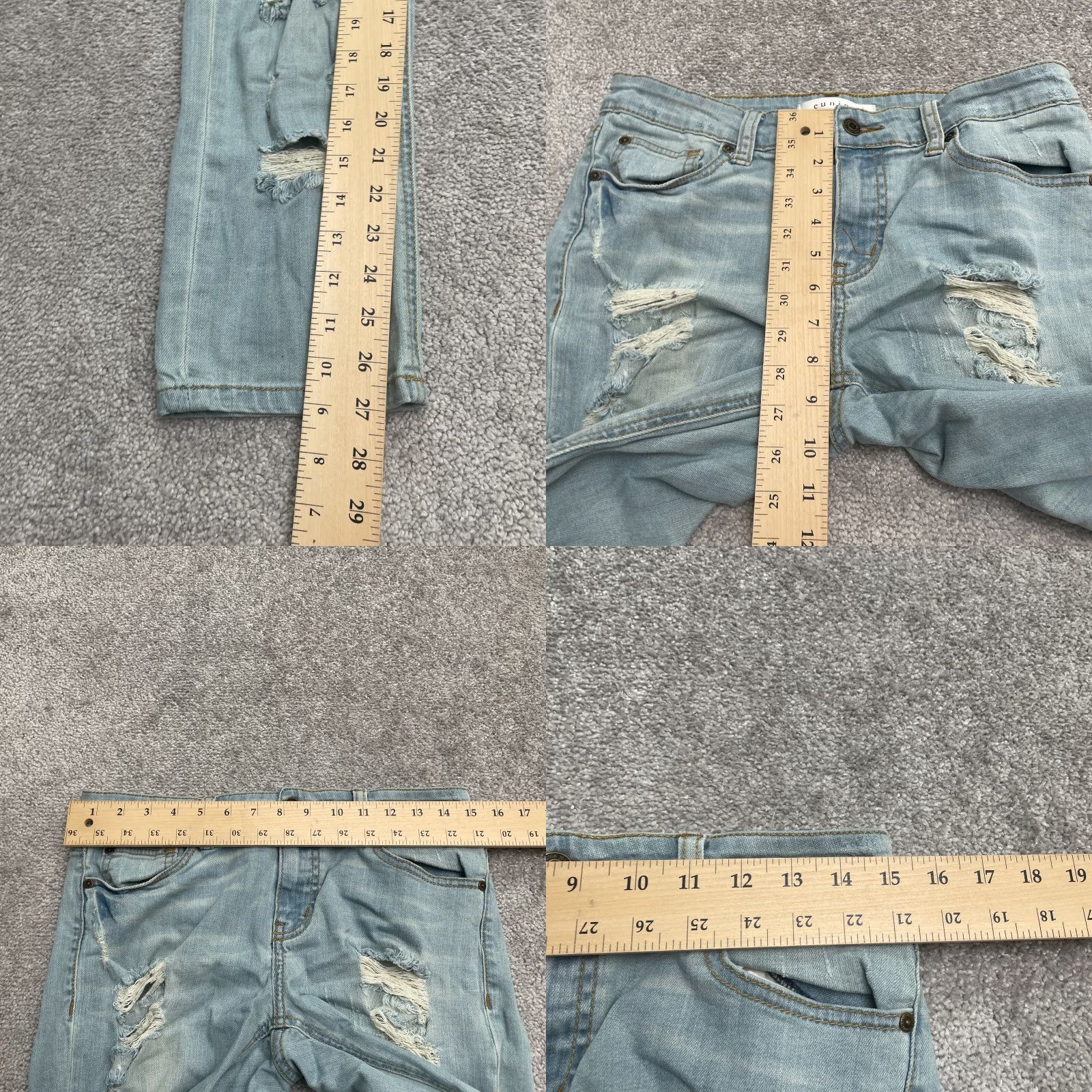Denime Eunina Jeans Distressed Denim Blue 30x28 Juniors 9 Mid Rise Regular Boyfriend 5-Pocket Design City Modern Modern City Jeans Womens Size 30" / US 8 / IT 44 - 9 Thumbnail